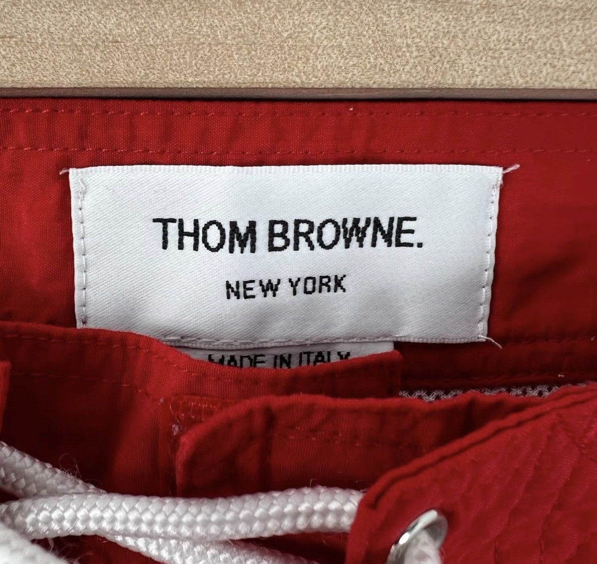 Thom Browne Thom Browne Red 4-Bar Nylon Shorts K12 Size US 34 / EU 50 - 4 Thumbnail