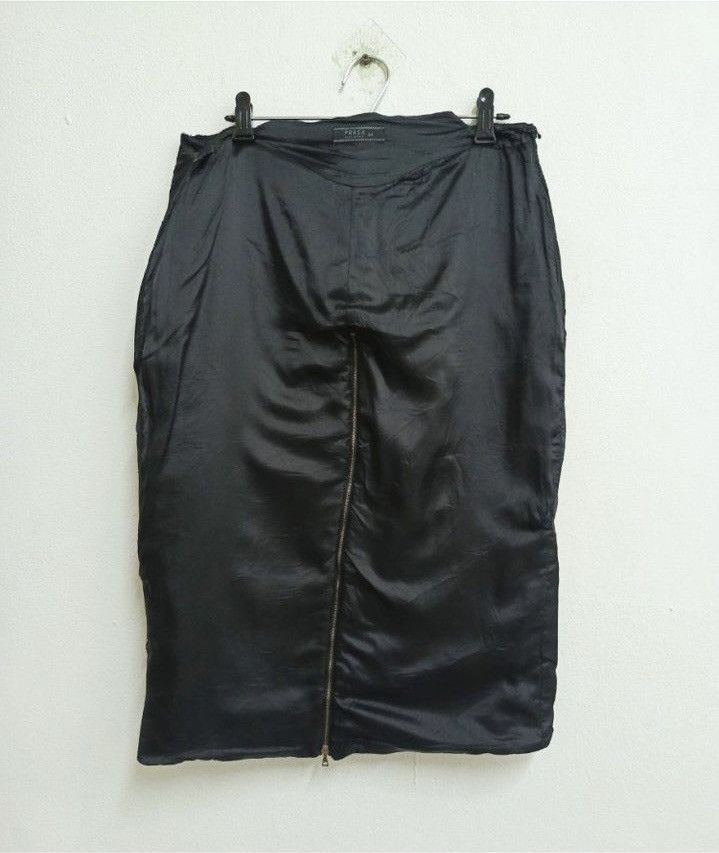 Prada Prada Straight Midi Wool Skirt with Leather Trim Black Size 32" / US 10 / IT 46 - 3 Thumbnail