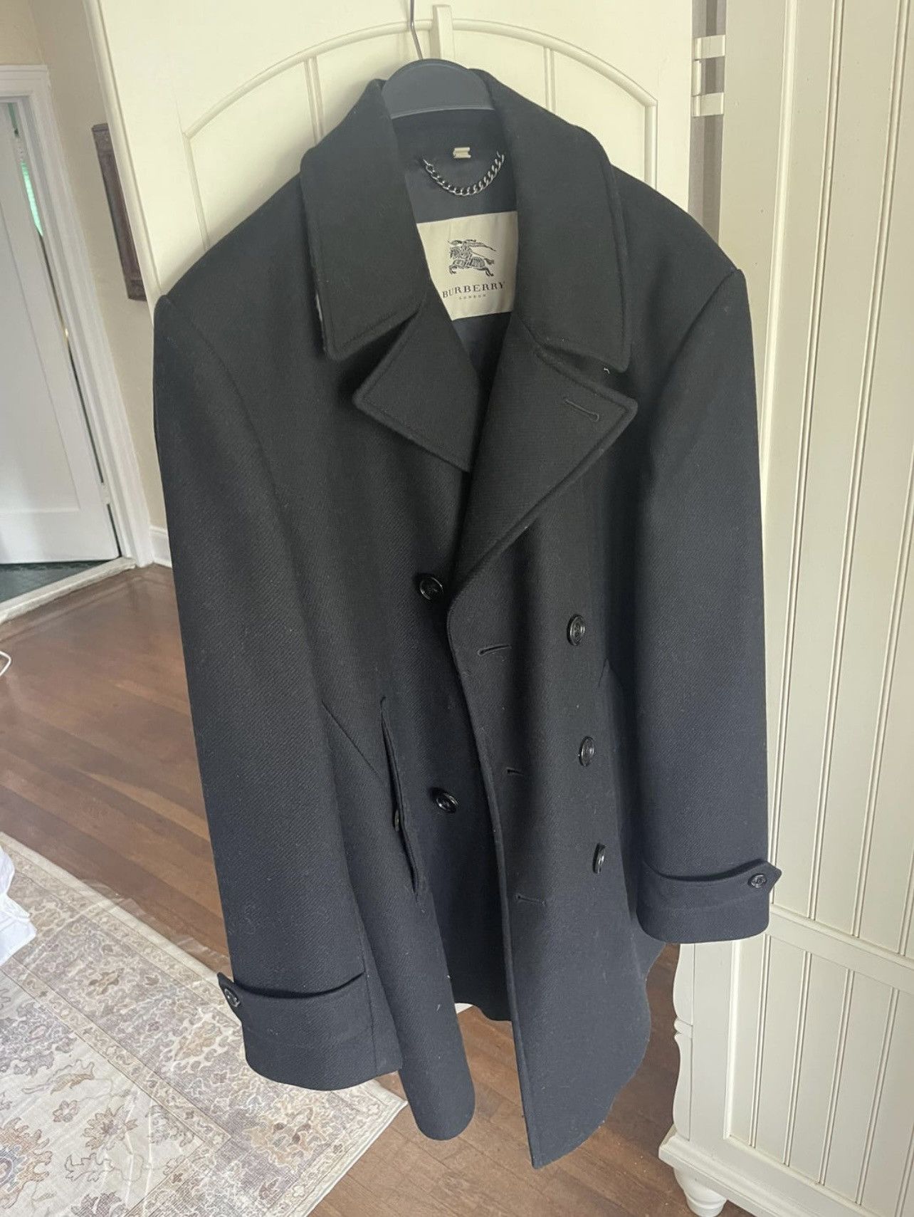 Burberry Burberry Pea Coat Wool 54 Size US L / EU 52-54 / 3 - 1 Thumbnail