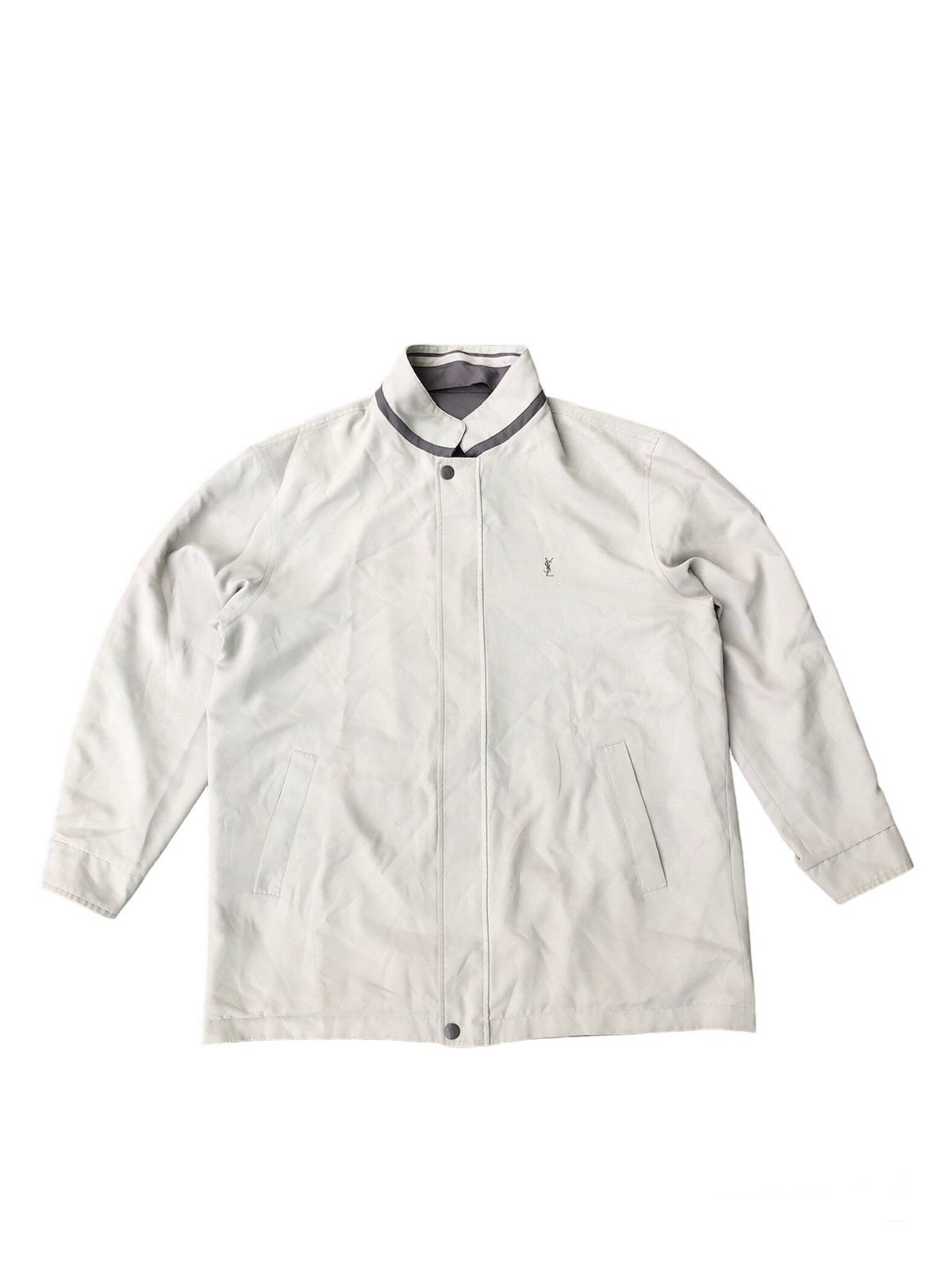 image of Saint Laurent Paris x YSL Pour Homme Vintage YVES Saint Laurent Reversible Jacket in Mint Green (Si