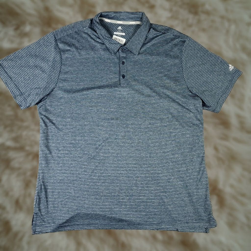 Adidas Adidas Polo Shirt Mens 2XL Blue Striped Golf Casual Short Sleeve Shirt Size US XXL / EU 58 / 5 - 1 Thumbnail