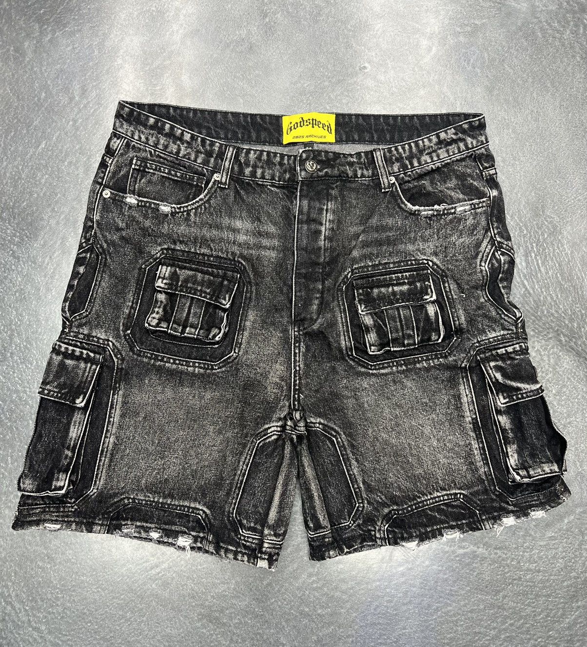 Godspeed Godspeed Octagon Cargo Denim Shorts Size US 38 / EU 54 - 1 Thumbnail