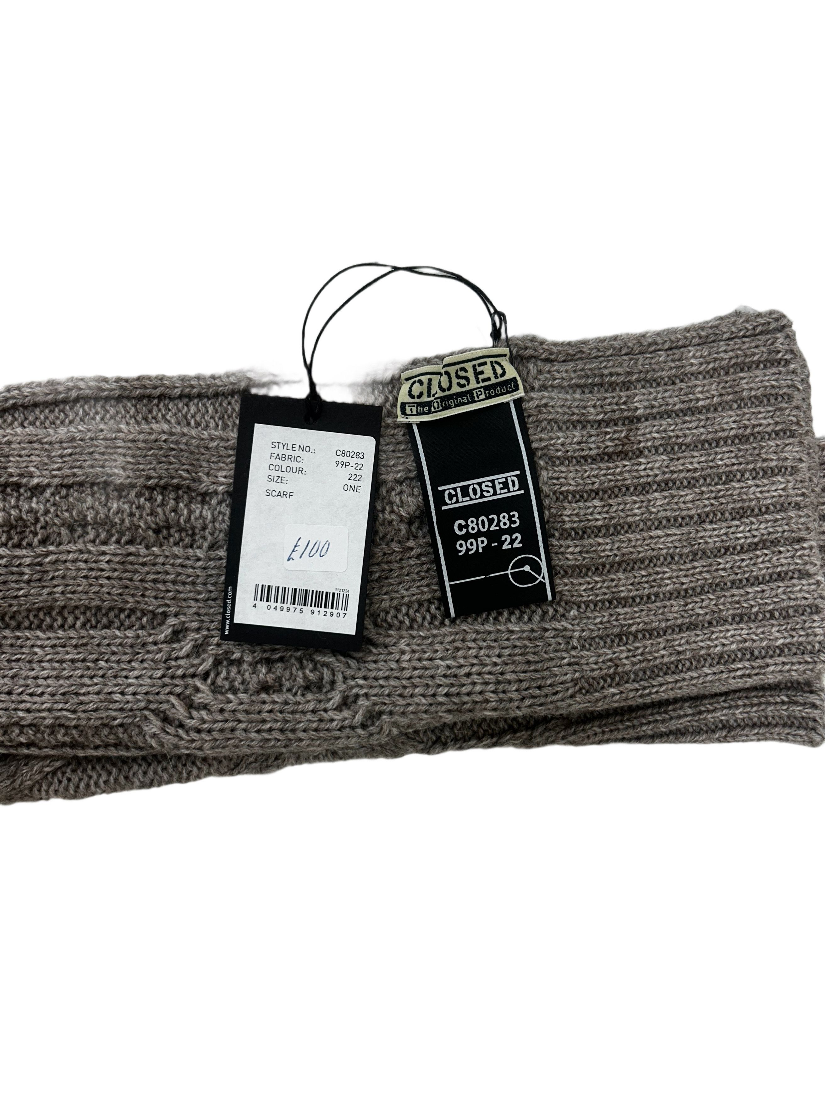 CLOSED Closed Olive Cable Knit Scarf Size ONE SIZE - 3 Thumbnail