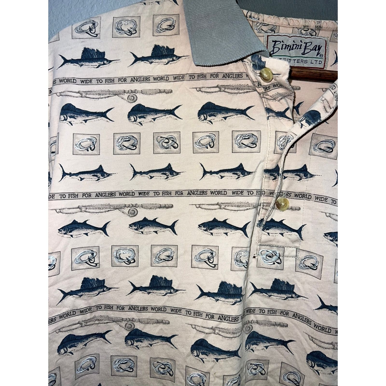 Vintage Vintage Bimini Bay Polo Shirt Outfitters Fish Anglers Size US M / EU 48-50 / 2 - 4 Thumbnail