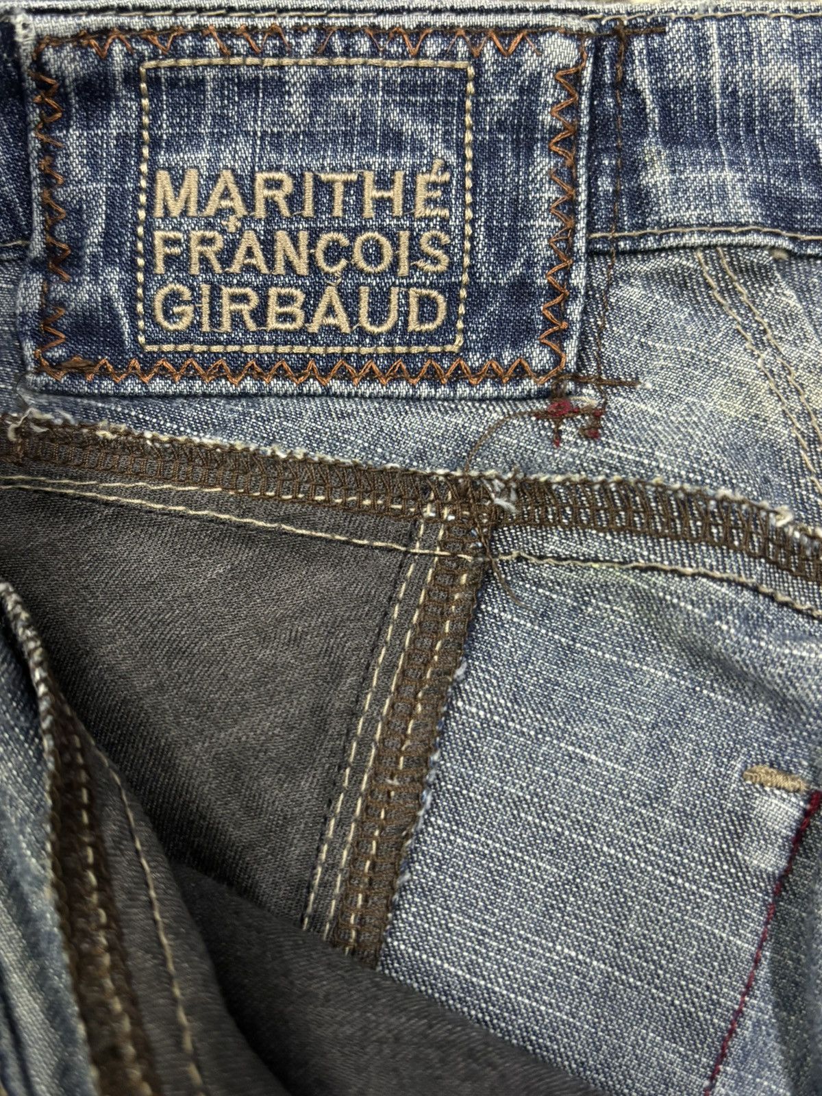 Marithe + Francois Girbaud Vintage Marithe Francois Girbaud Flare Distressed Jeans Size 29" - 17 Thumbnail