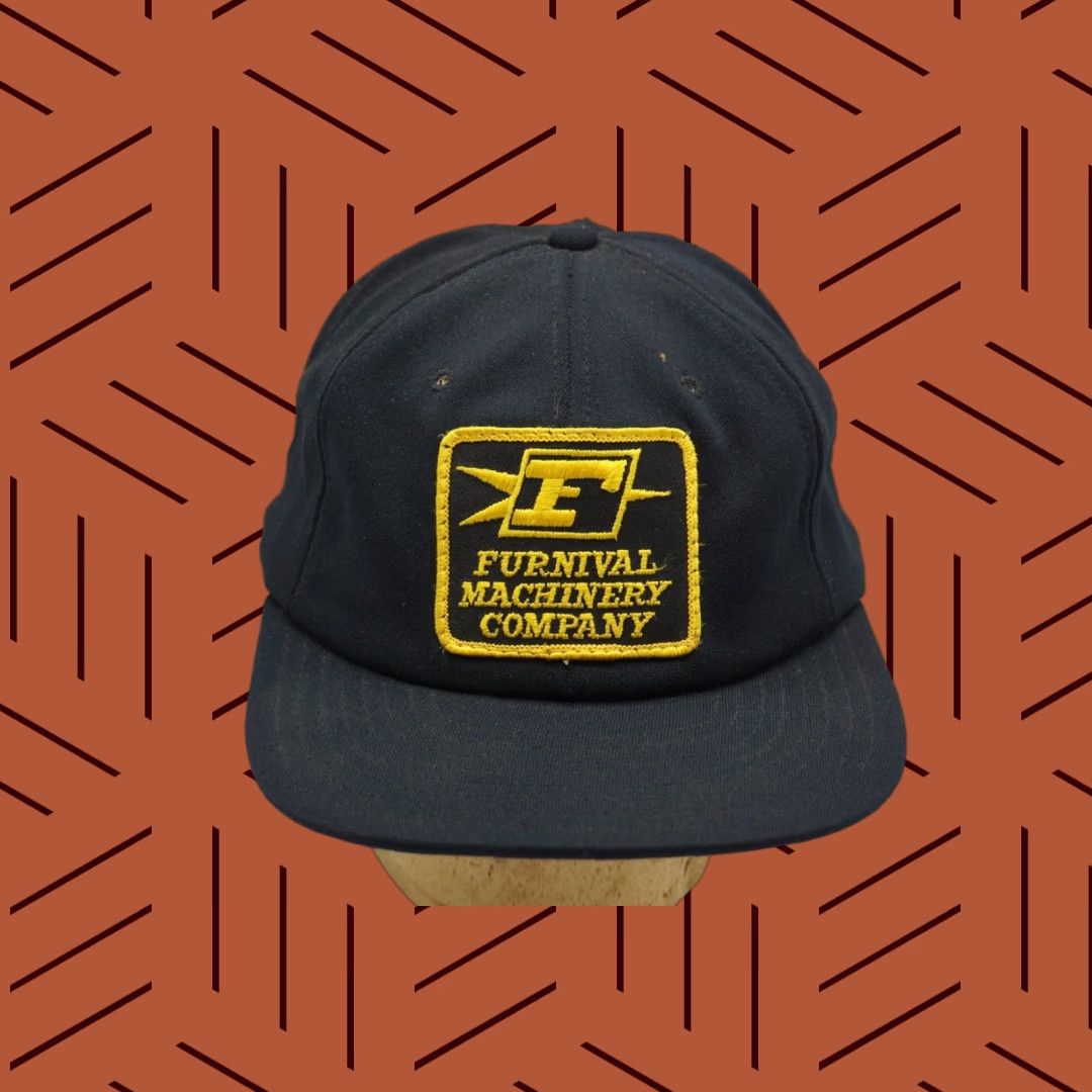 Vintage VINTAGE Furnival Machinery Company Trucker Hat Unisex Adjustable Black Yellow Hat Adult Adjustable Black Yellow Mens Womens Size ONE SIZE - 1 Thumbnail