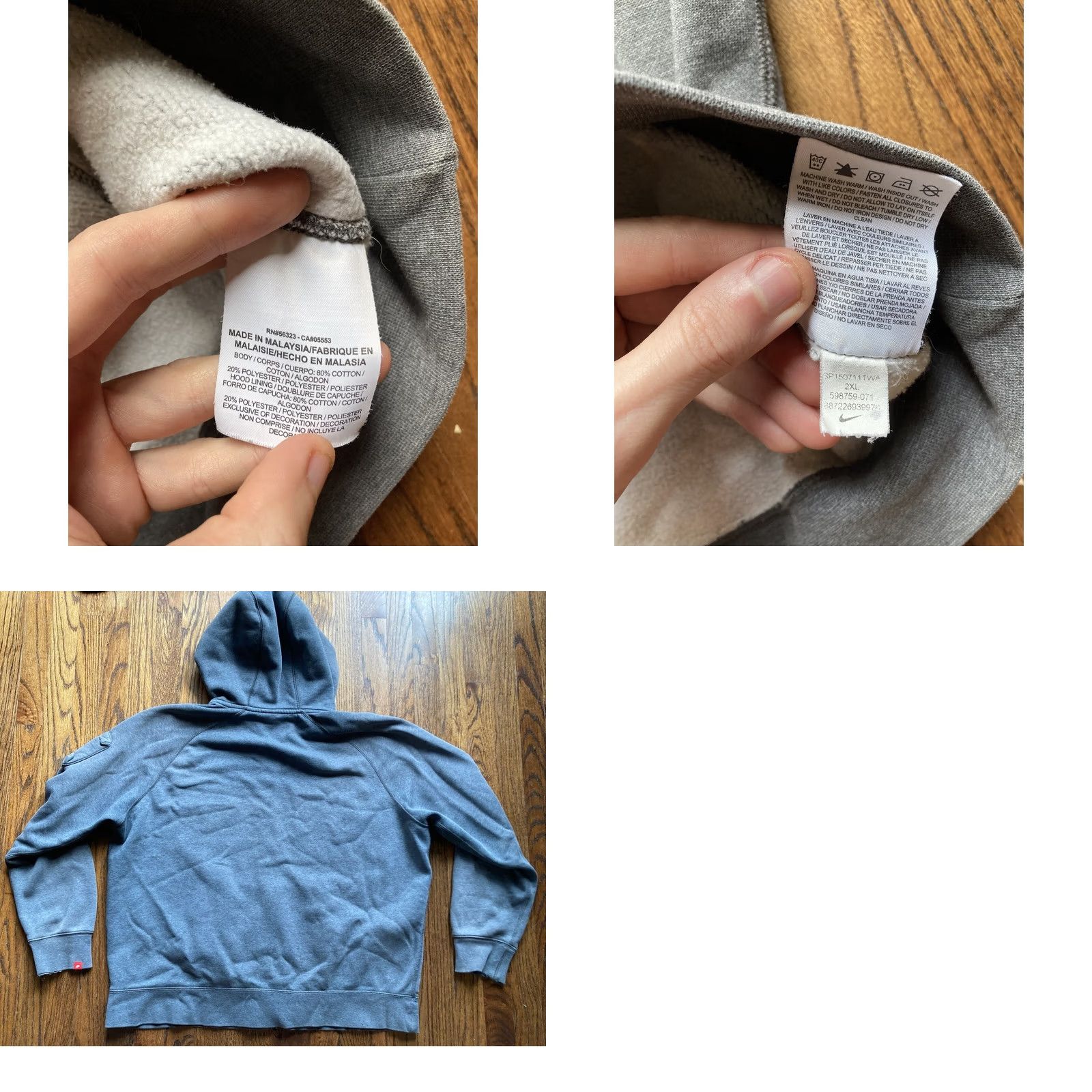 Nike Nike Tech Fleece AW77 Hoodie Sweatshirt Men 2XL Full Zip Gray Size US XXL / EU 58 / 5 - 9 Thumbnail