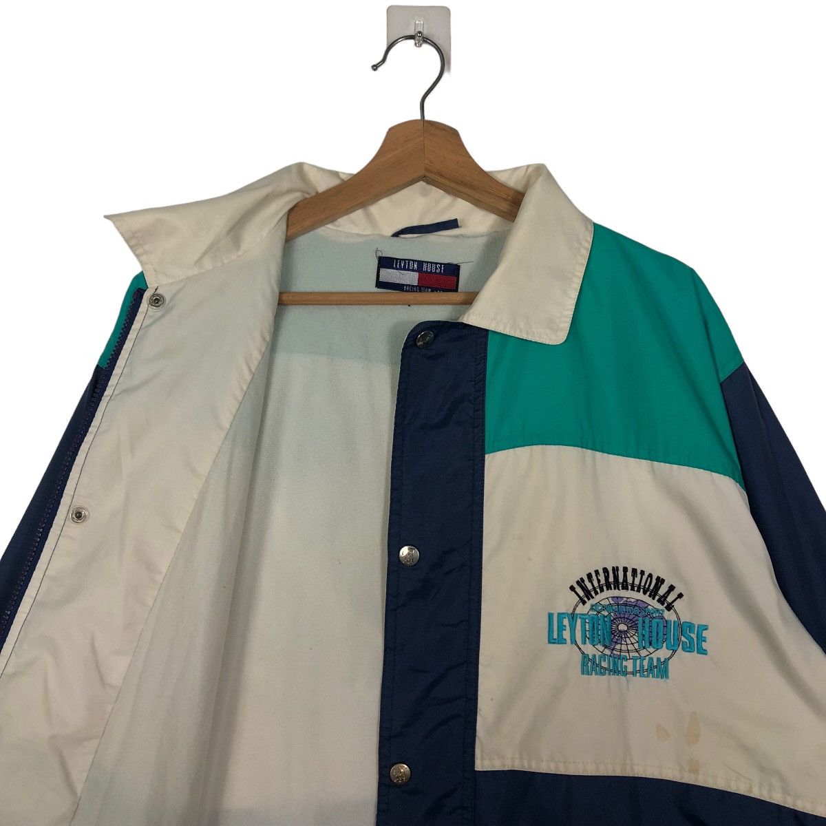 Japanese Brand 🔥Racing Raining Jacket Leyton House Racing Team Big Logo Size US M / EU 48-50 / 2 - 9 Thumbnail