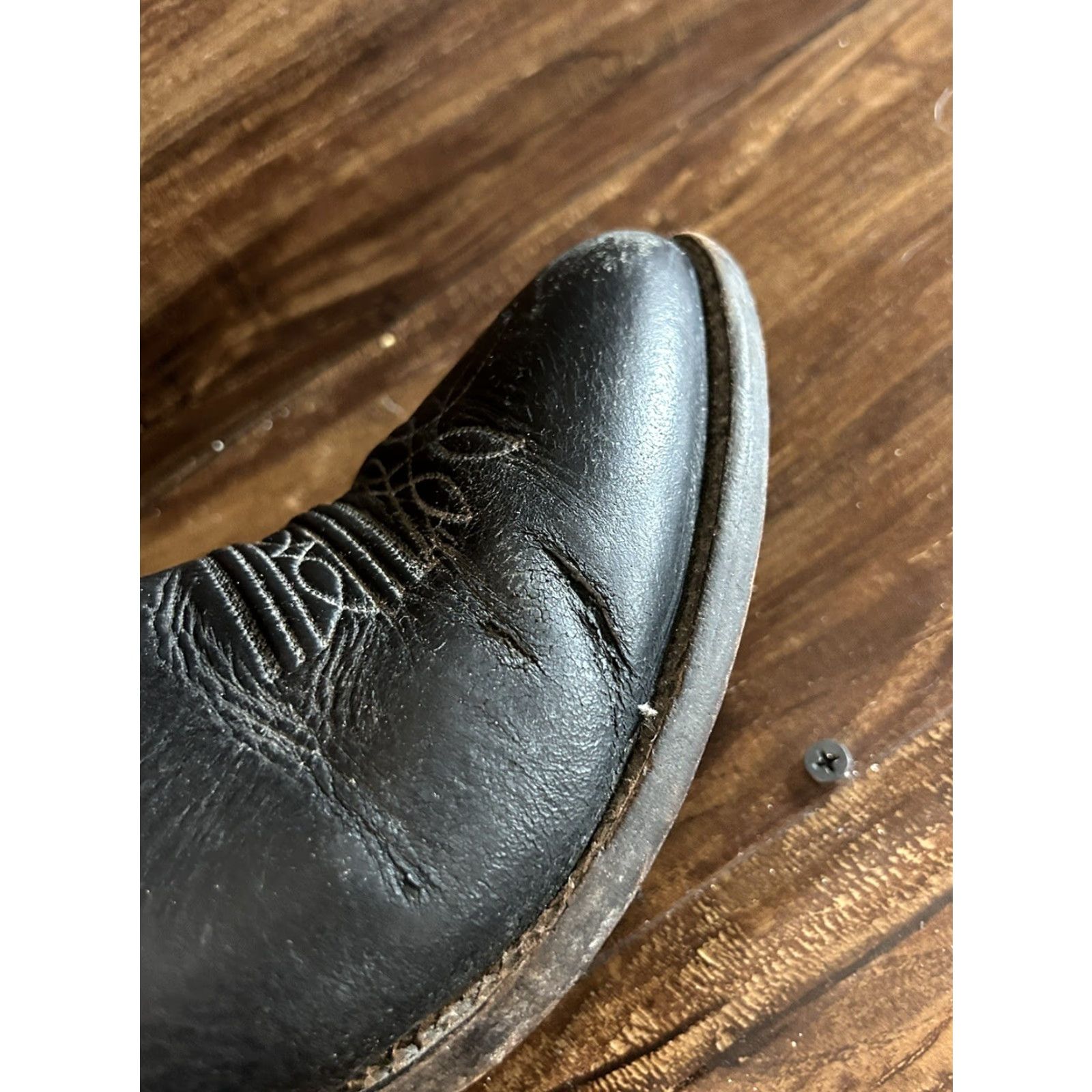 Vintage Nocona Boots Mens Cowboy Western Boot Black 8.5 D Leather Pointed Toe Boots Mens Mens Western Cowboy Theme Shoes Size US 9 / EU 42 - 7 Thumbnail
