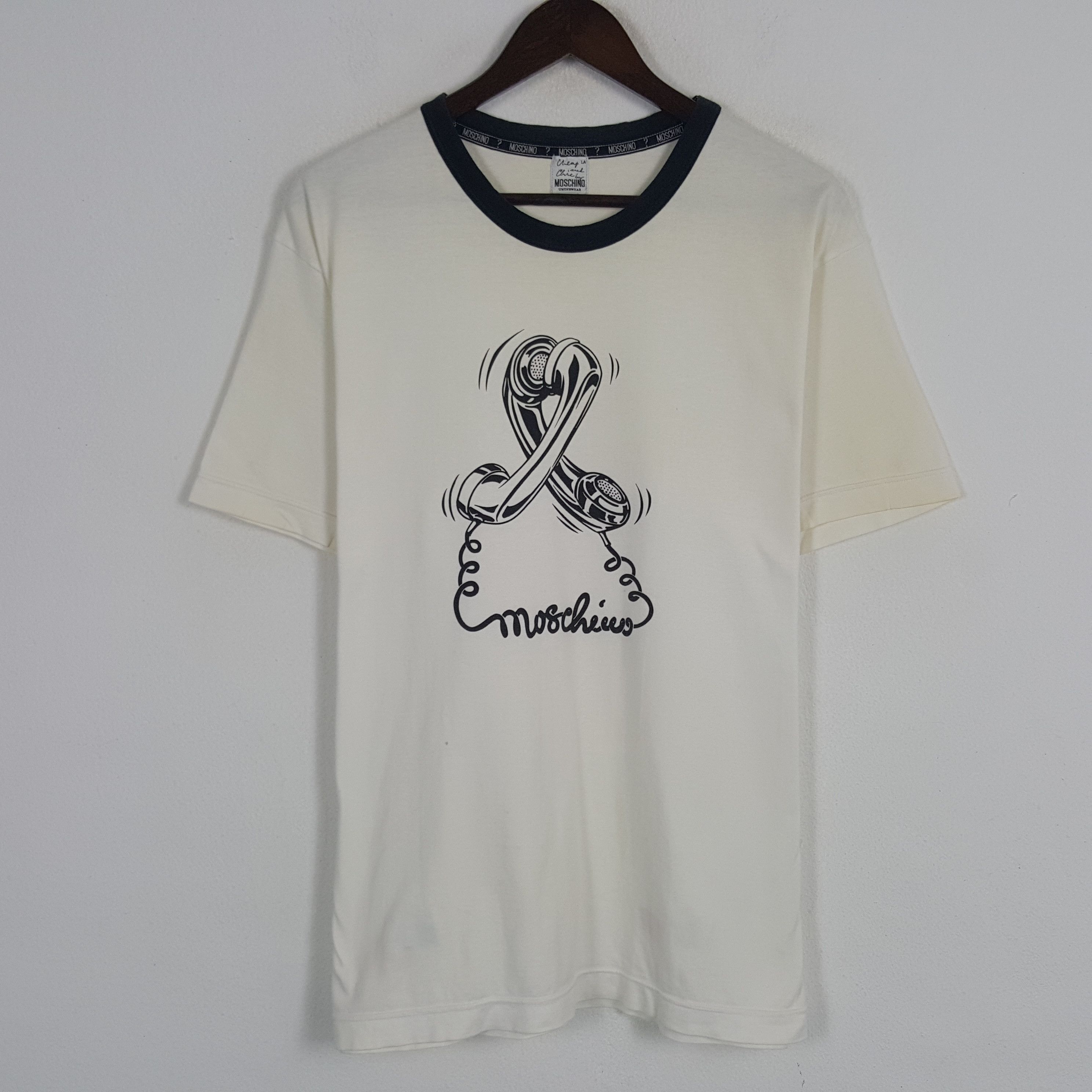 Moschino × Vintage Vintage Moschino Ringing Tshirt Size US L / EU 52-54 / 3 - 1 Thumbnail