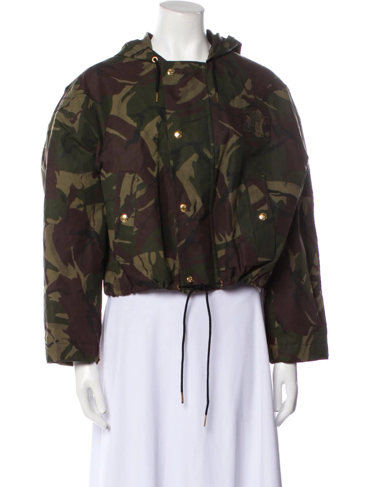 Celine o1w1db11124 Camouflage Cotton Short Parka in Multicolor Size S / US 4 / IT 40 - 1 Thumbnail