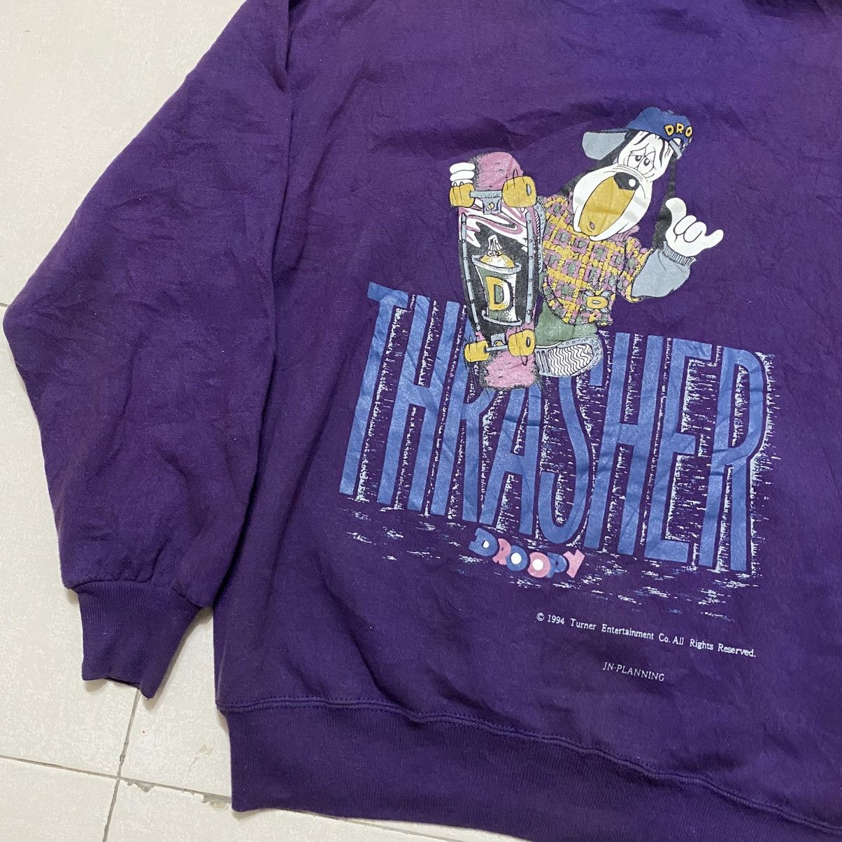 Vintage Vintage 94 Thrasher x Droopy Skate Animated Cartoon Hoodie Size US M / EU 48-50 / 2 - 2 Thumbnail
