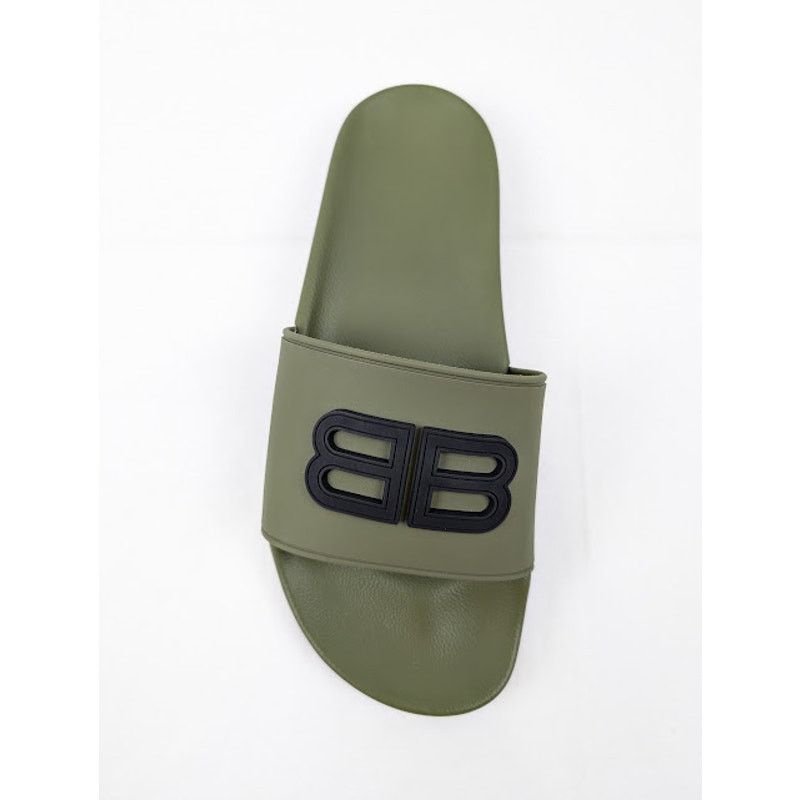 Balenciaga o1rshd1 BB Injecfion Pool Slides in Khaki Size US 9 / EU 42 - 6 Thumbnail