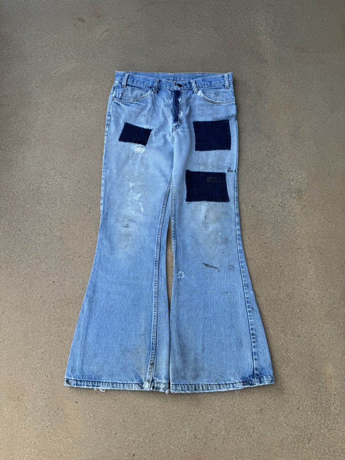 Levi's × Vintage Vtg 70’s Levi’s 684 Orange Tab Bellbottom Faded Jeans 34x31 Size US 34 / EU 50 - 1 Thumbnail