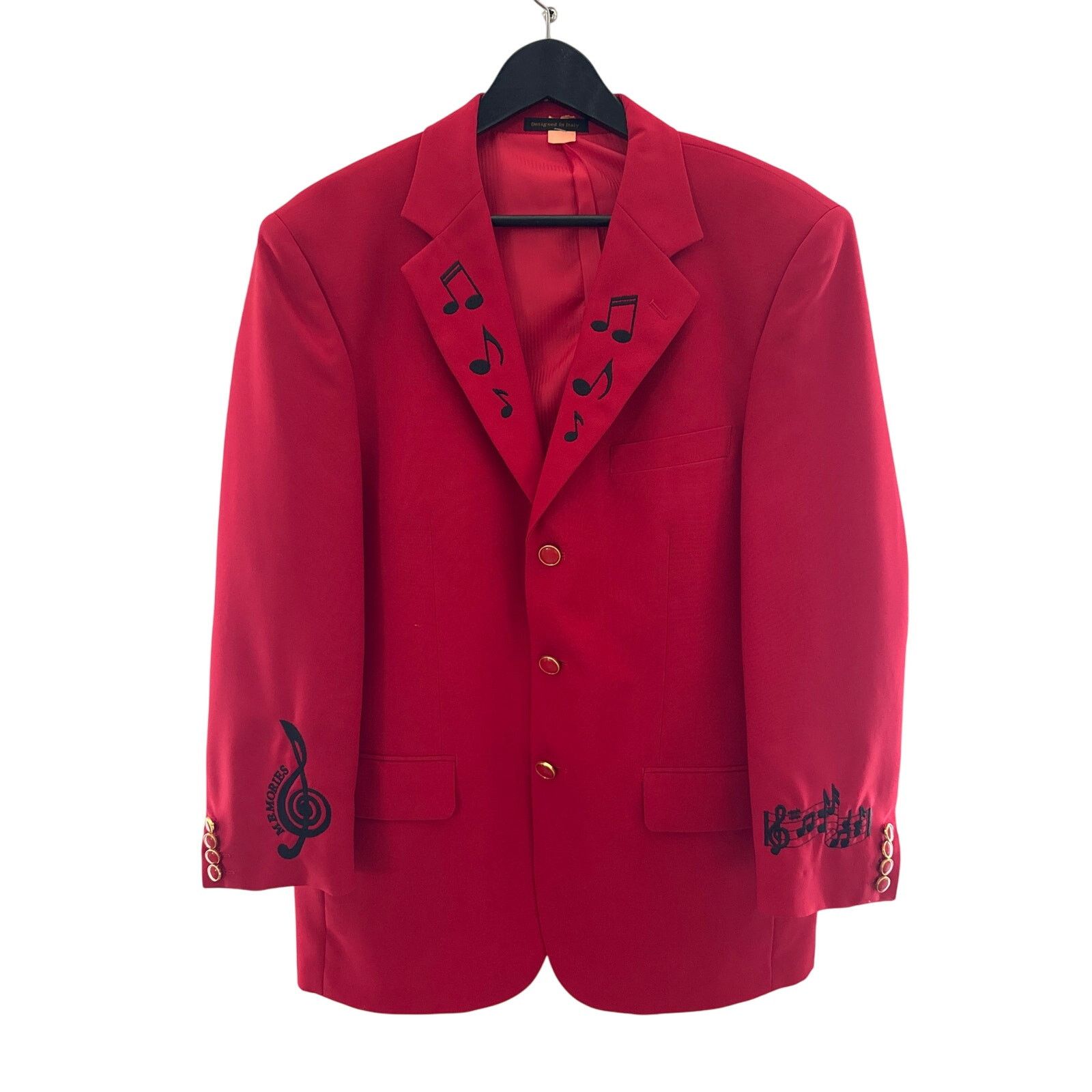 Other Lucci Collezion Red & black music note concert blazer 40 R Size US M / EU 48-50 / 2 - 1 Thumbnail