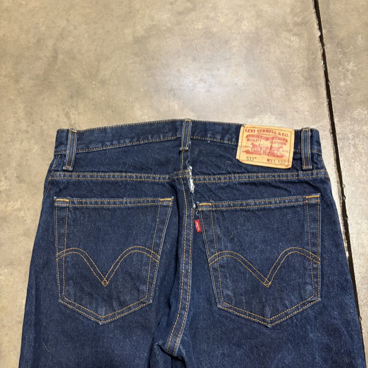 Levi's Vintage Levis 517 Boot Cut Jeans Relaxed Dark Wash Western Size US 33 - 7 Thumbnail