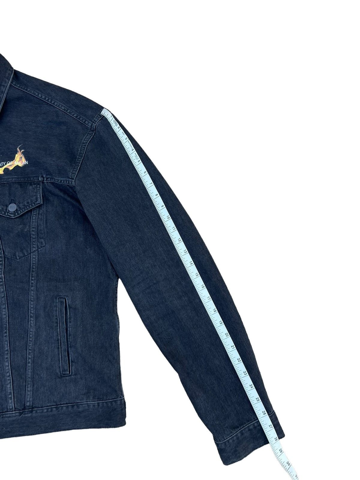 Marcelo Burlon Burning 🔥 Basketball Fade Black Denim Trucker Jacket Size US XXL / EU 58 / 5 - 4 Thumbnail