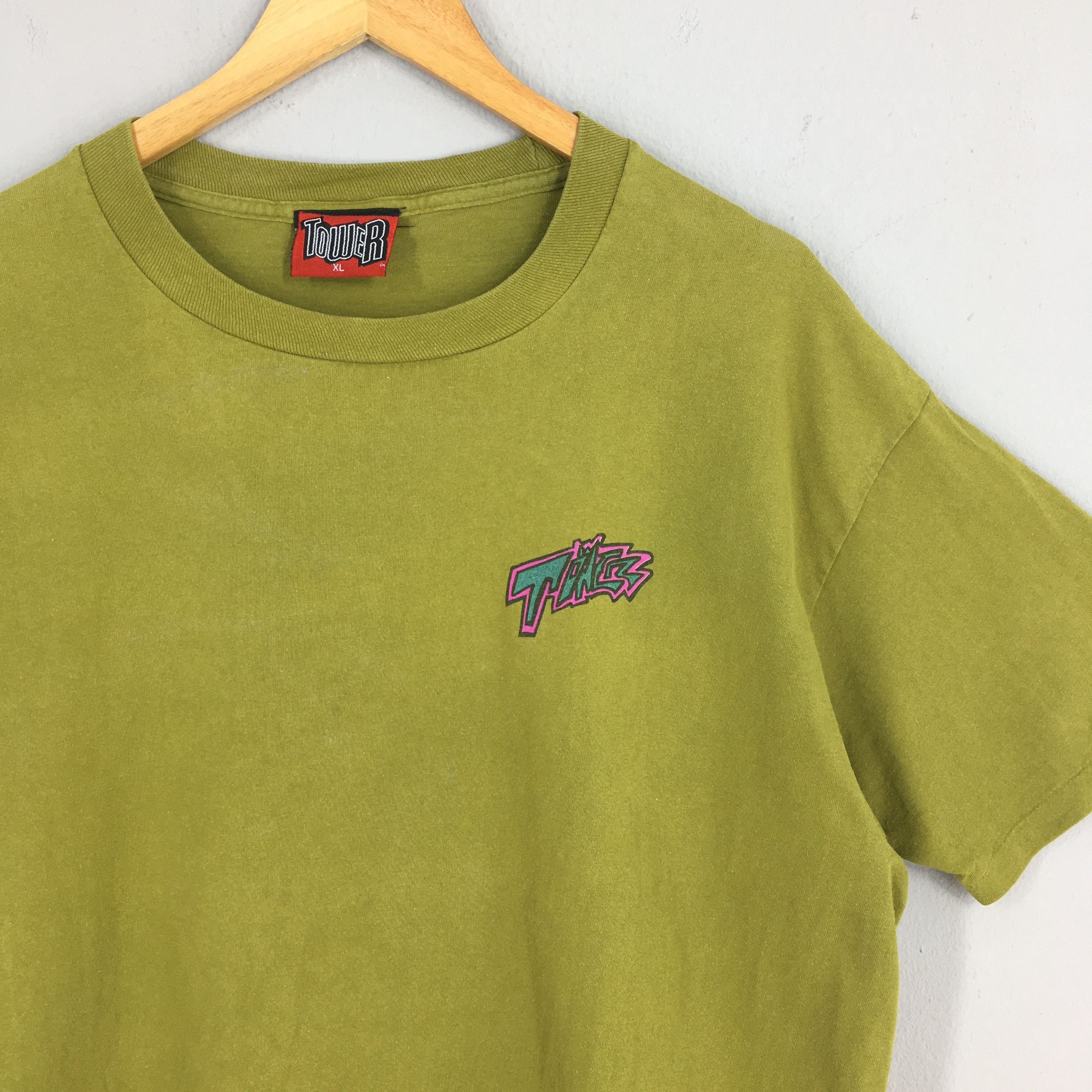 Vintage Vintage 90's Tower Records Green Tshirt XLarge Size US XL / EU 56 / 4 - 4 Thumbnail