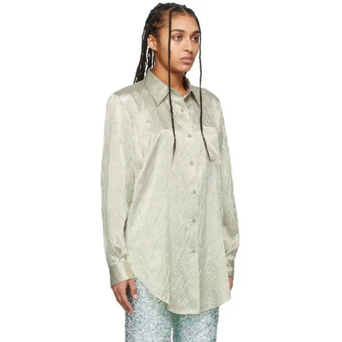 Acne Studios Satin Floral Embossed Shirt Size US L / EU 52-54 / 3 - 16 Thumbnail