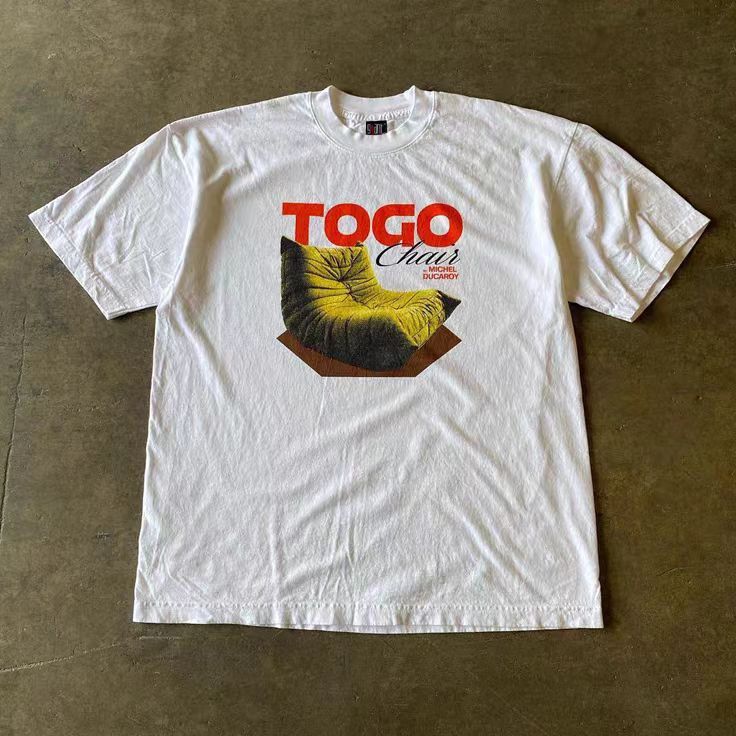 Vintage White casual retro sofa chair print t-shirt Size US M / EU 48-50 / 2 - 1 Thumbnail