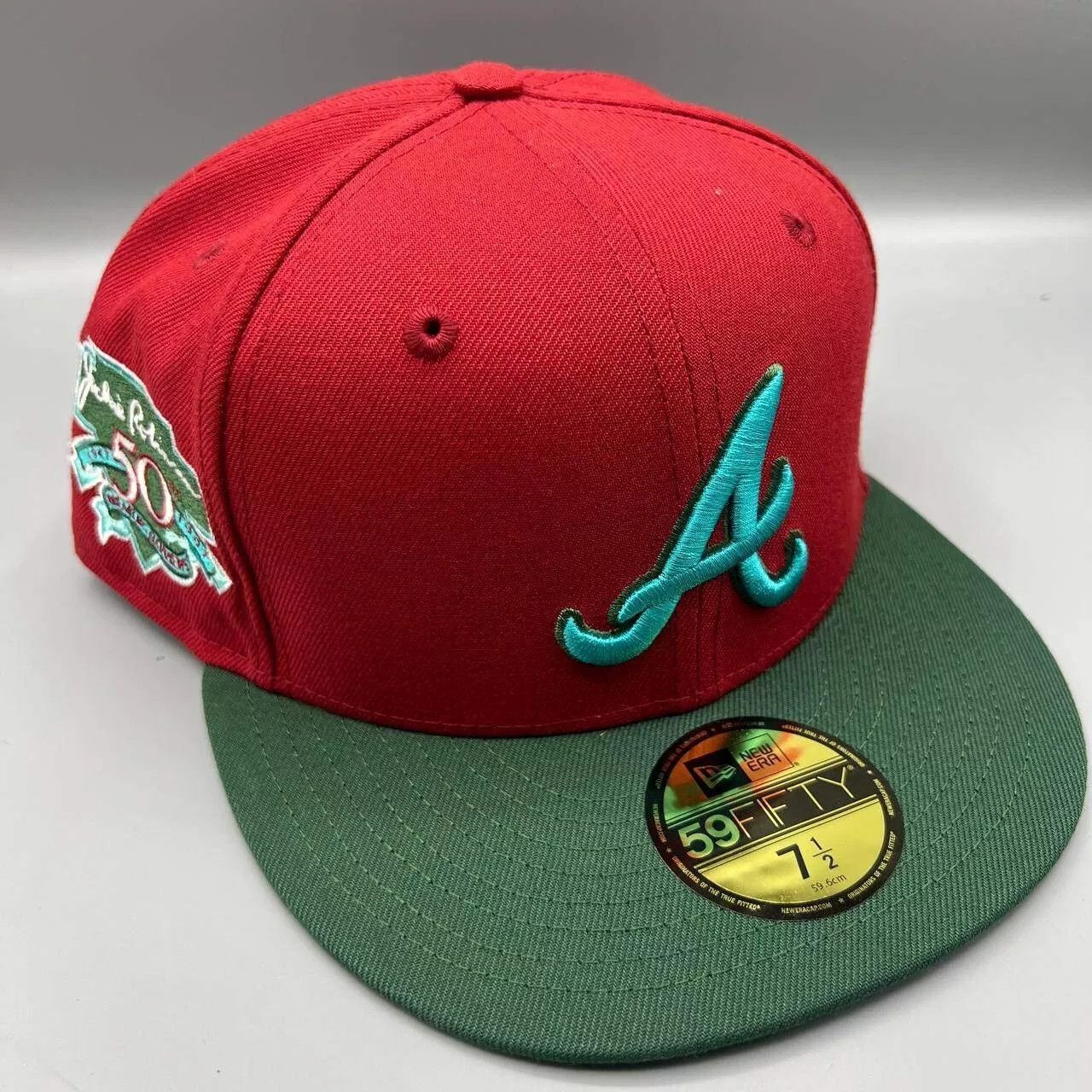 New Era Atlanta Braves Hat Men 7 1/2 59Fifty New Era MLB Fitted Cap Size ONE SIZE - 1 Thumbnail