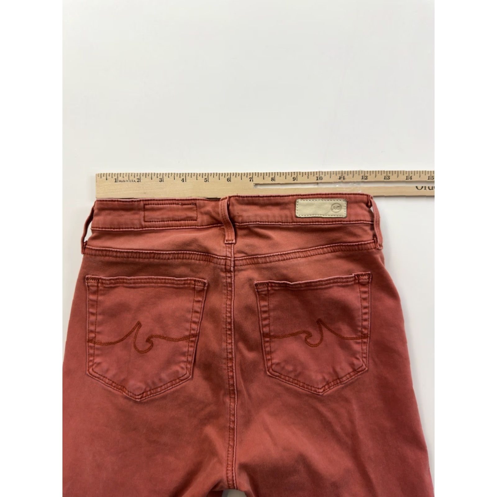 Vintage AG Adriano Goldschmied Jeans Womens 26 Red The High Rise Abby Ankle Skinny Size 26" / US 2 / IT 38 - 8 Thumbnail