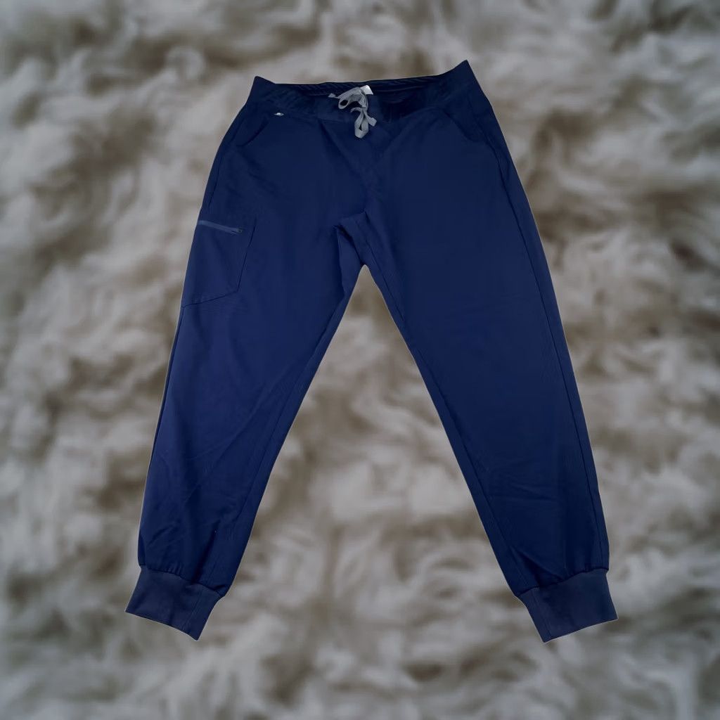 Vintage FIGS Women's Technical Collection Scrubs Joggers XL Blue Drawstring Cargo Pockets Professional Medical Pants Size 40" / US 18 - 1 Thumbnail