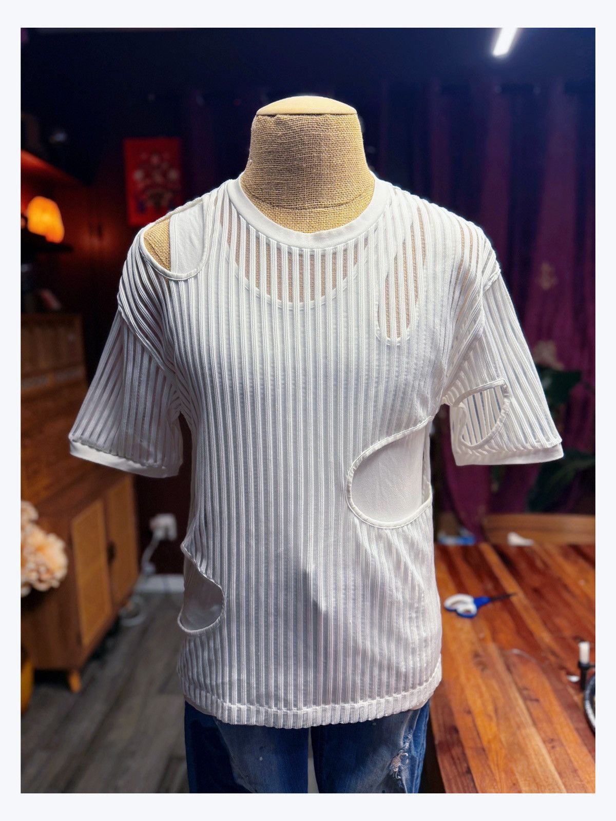 Other Avant-Garde Cutout Top Set – White Tank + Textured Mesh Size US M / EU 48-50 / 2 - 4 Thumbnail