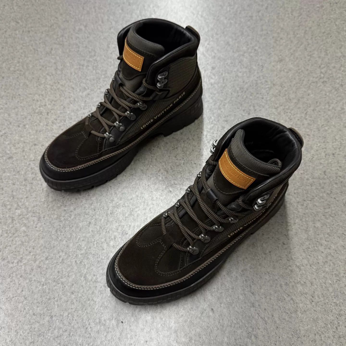 Louis Vuitton LV brown color-blocked leather hiking boots 9.5/43.5 new Size US 9.5 / EU 42-43 - 5 Thumbnail