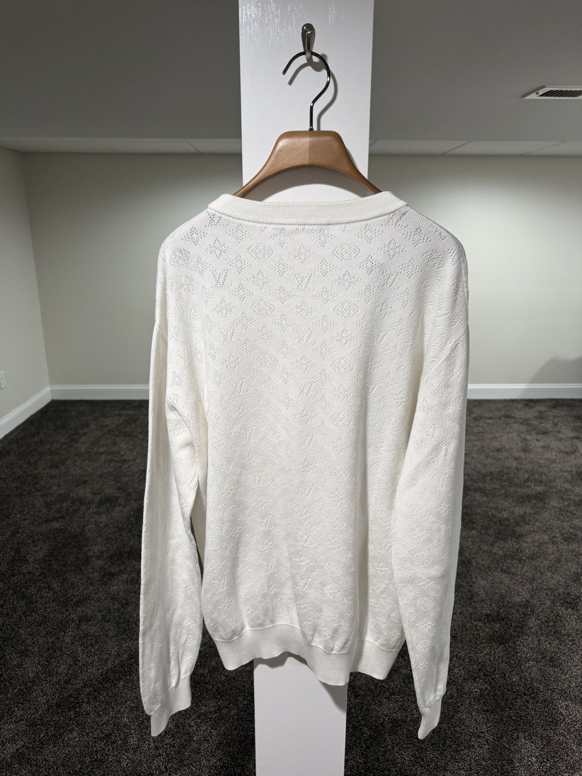 Louis Vuitton Louis Vuitton Monogram Pointelle Cotton Pullover Sweatshirt Size US XXL / EU 58 / 5 - 2 Thumbnail