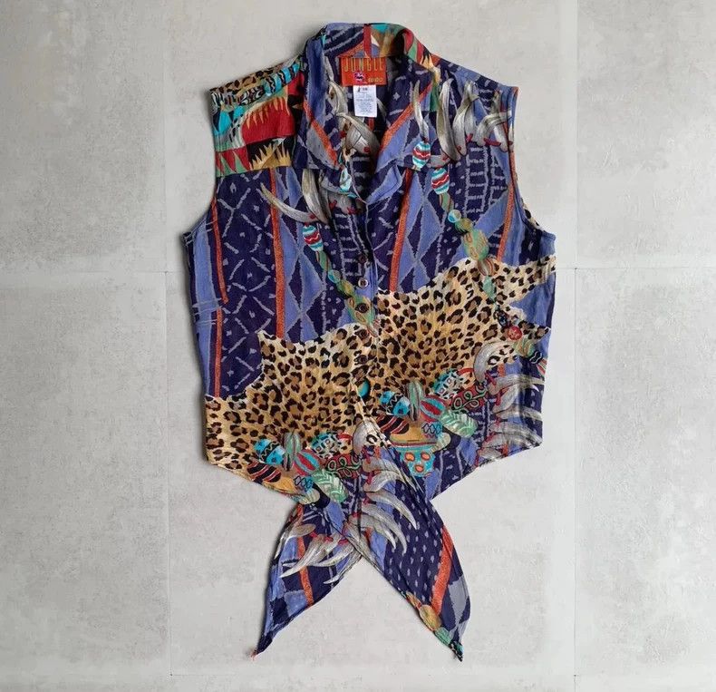 Kenzo KENZO Silk leopard print sleeveless shirt Size XS / US 0-2 / IT 36-38 - 4 Thumbnail