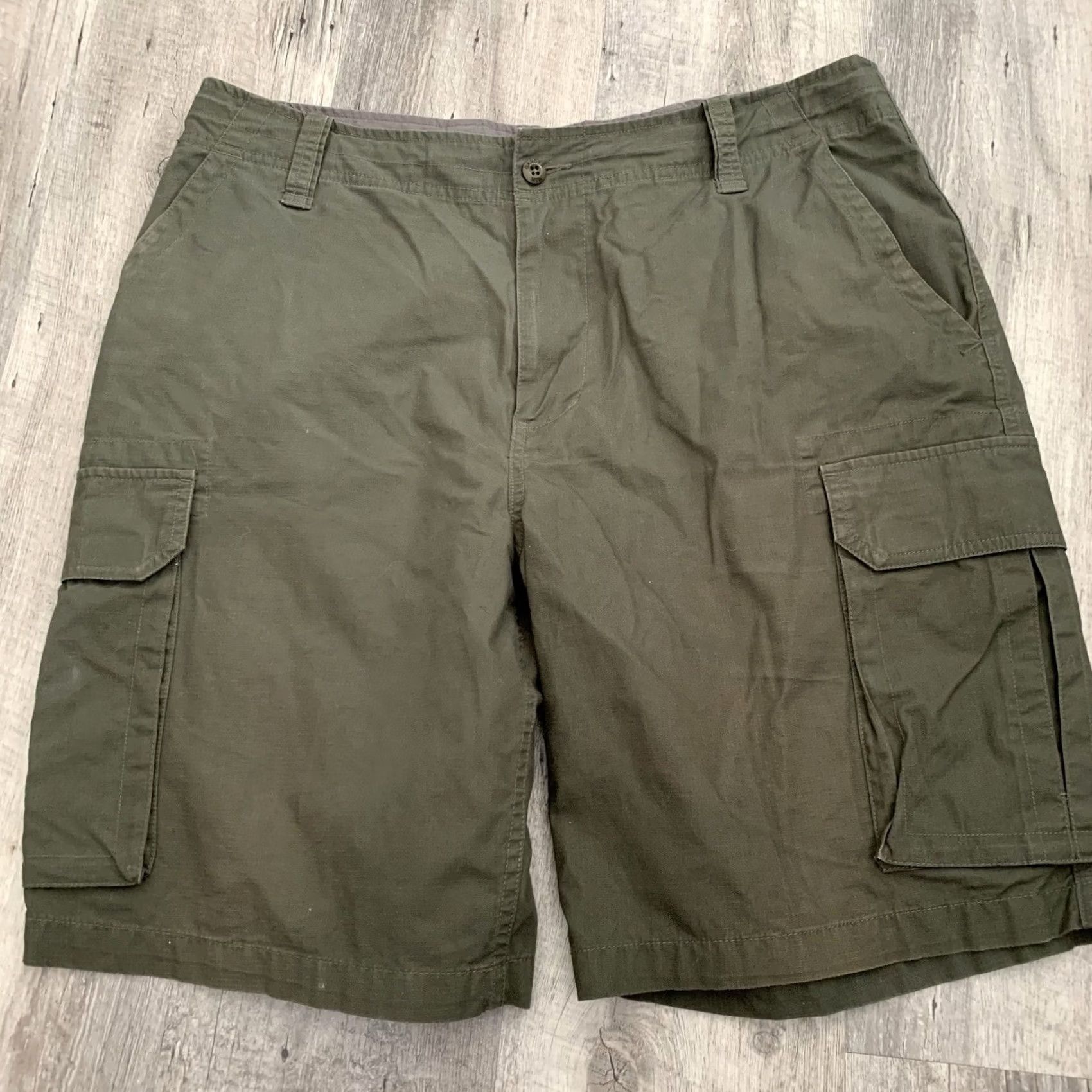 Vintage Gander Mountain Ripstop Cargo Shorts Mens 38 Green Brown 100% Cotton Drawstring Cargo Pocket Regular Inseam 10in Vintage: No Size US 38 / EU 54 - 3 Thumbnail