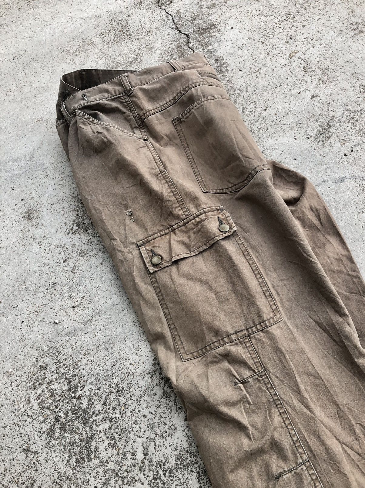 Japanese Brand SUN FADED BROWN CARGO PANT BY TWENTY WORKS Size US 34 / EU 50 - 10 Thumbnail