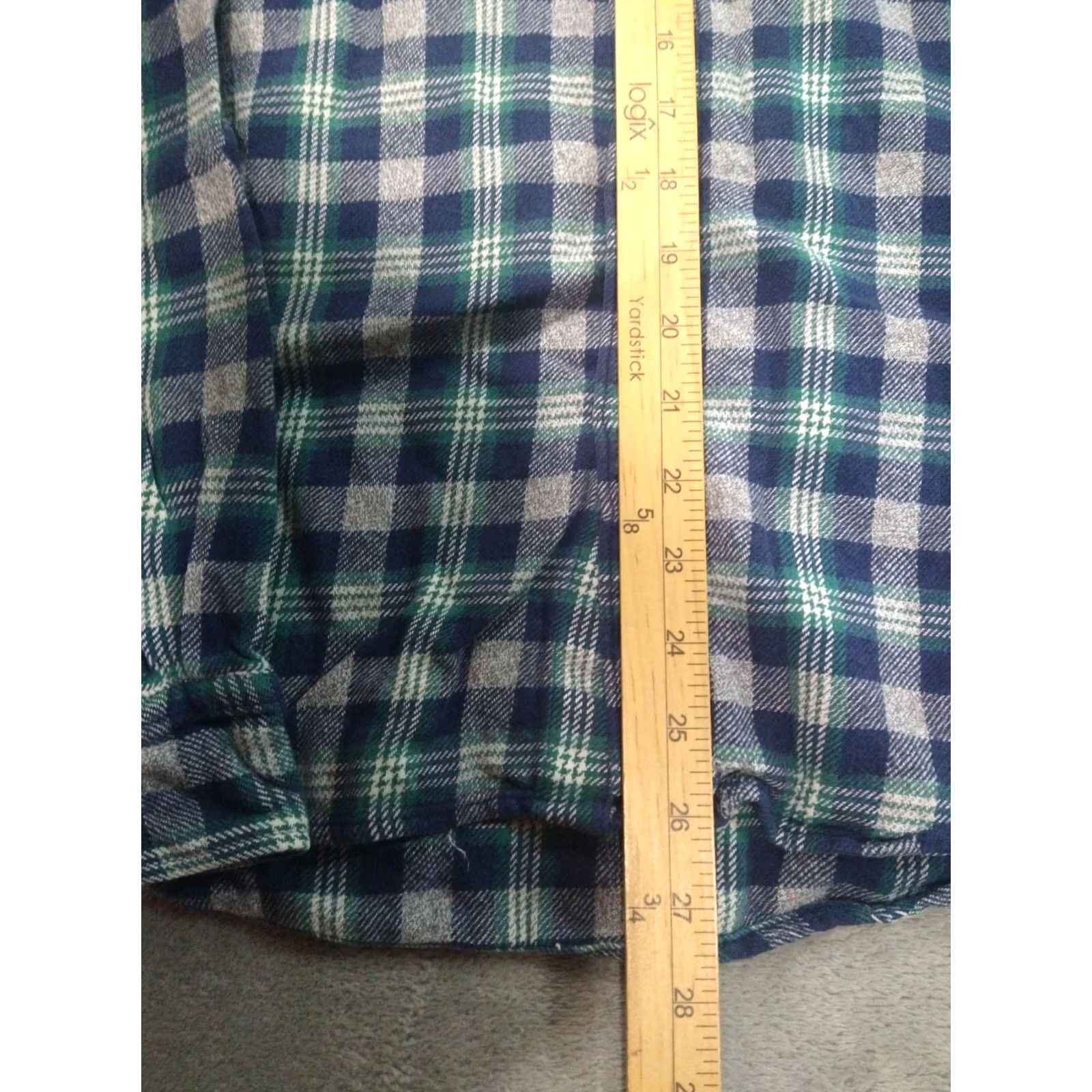 American Eagle Outfitters American Eagle Outfitters Shirt Mens Medium Blue Gray Plaid Flannel Button-Down Cotton Shirt Size US M / EU 48-50 / 2 - 4 Thumbnail