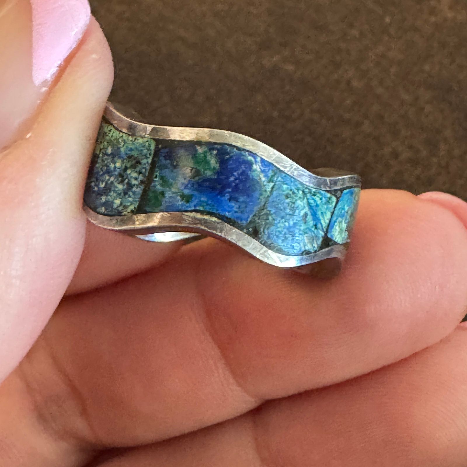 Vintage Vintage Sterling Silver and Enameled Ring Sz 6 Size ONE SIZE - 3 Thumbnail