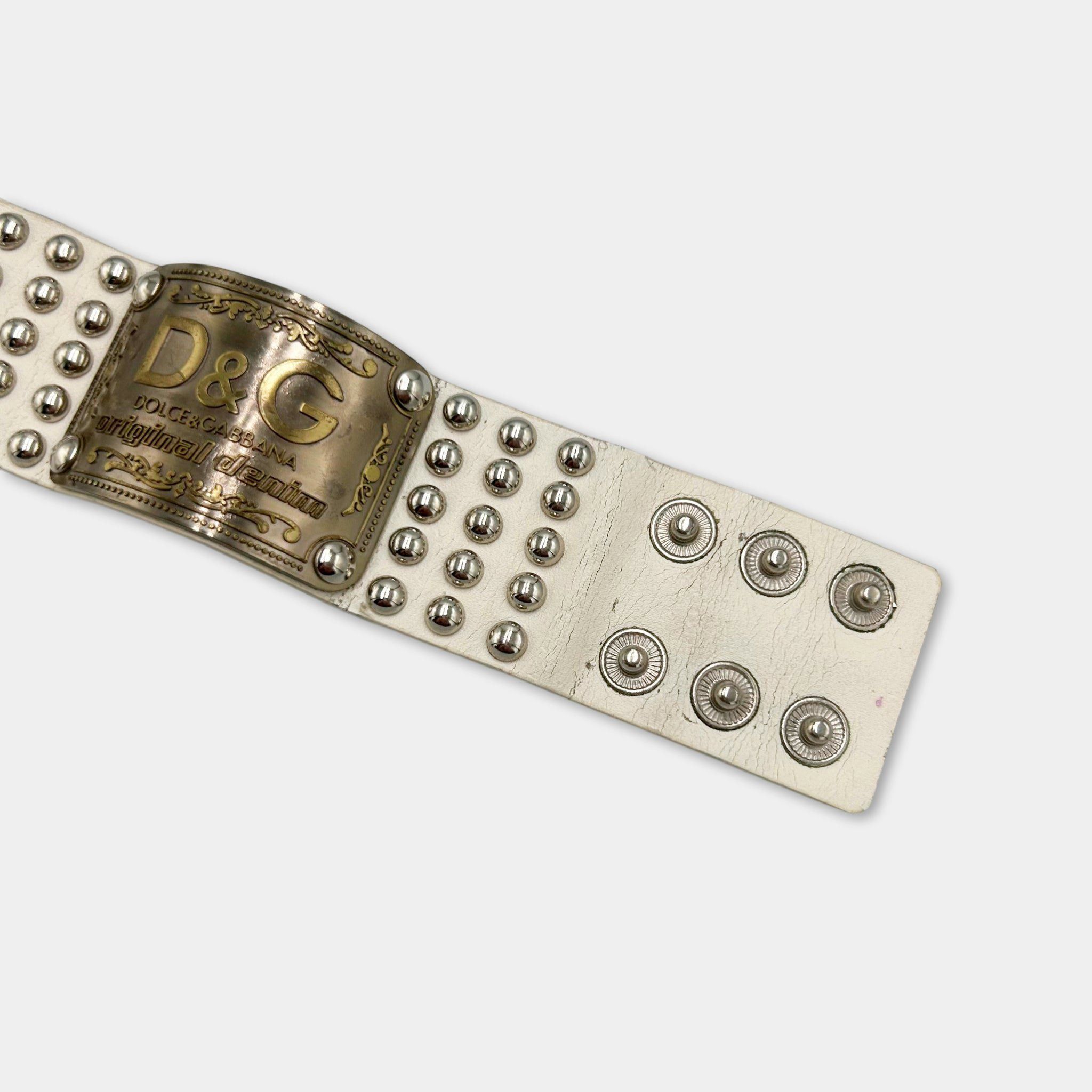 Dolce & Gabbana Dolce & Gabbana Vintage White Leather Western-Rock Bracelet Size ONE SIZE - 2 Thumbnail