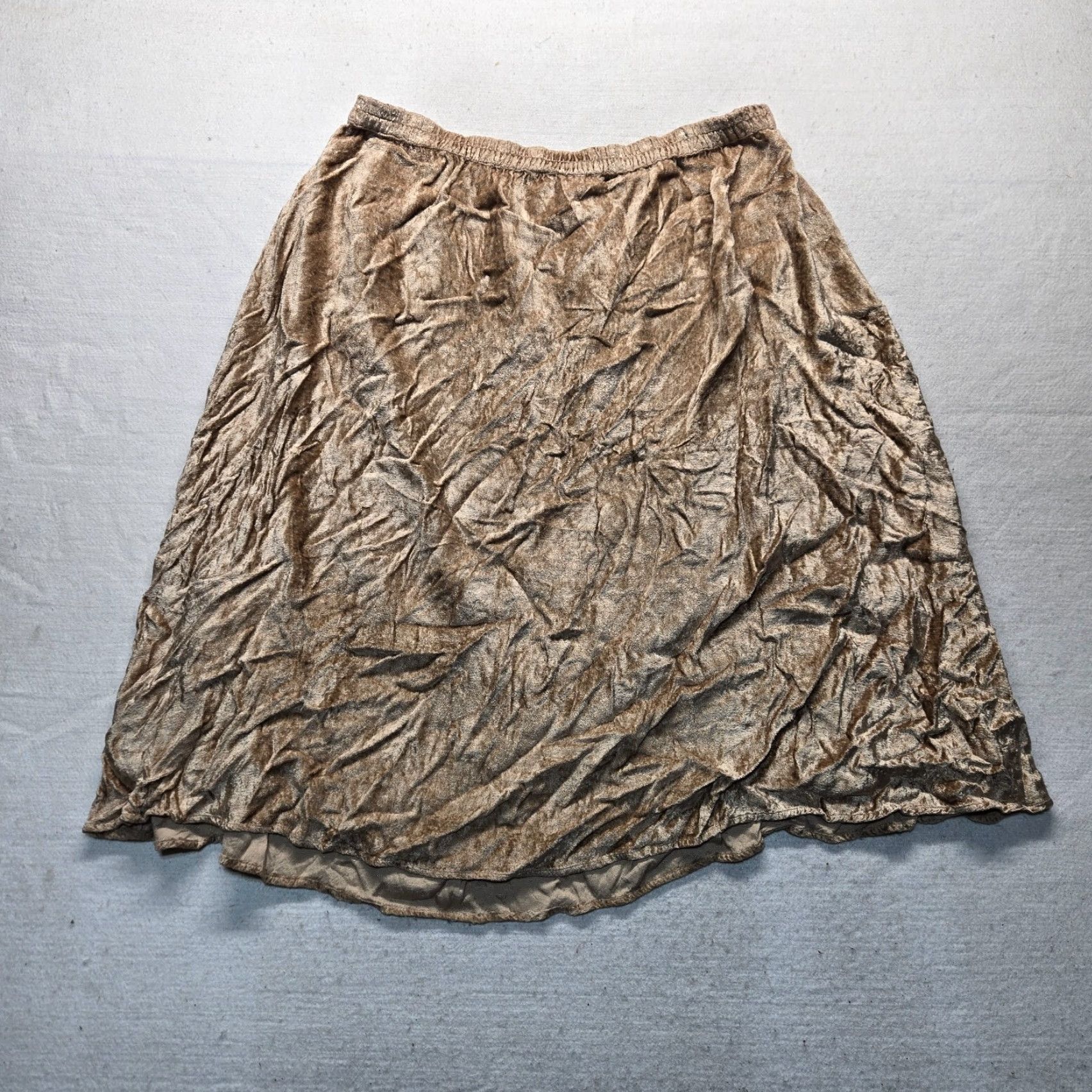 Vintage Choice Skirt Women Adult Large Brown 100% Rayon Knee Length Size 36" / US 14 / IT 50 - 6 Thumbnail