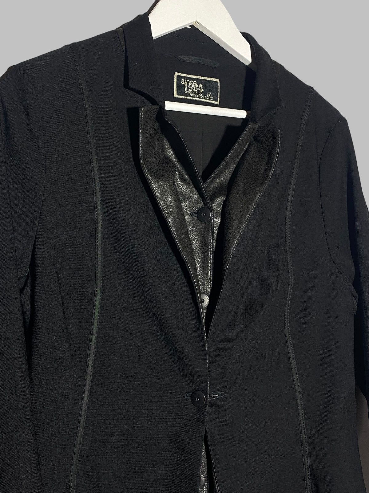 Annette Gortz Annette Gortz Black Designer Wool Cotton Blond Coat Jacket Size M / US 6-8 / IT 42-44 - 3 Thumbnail