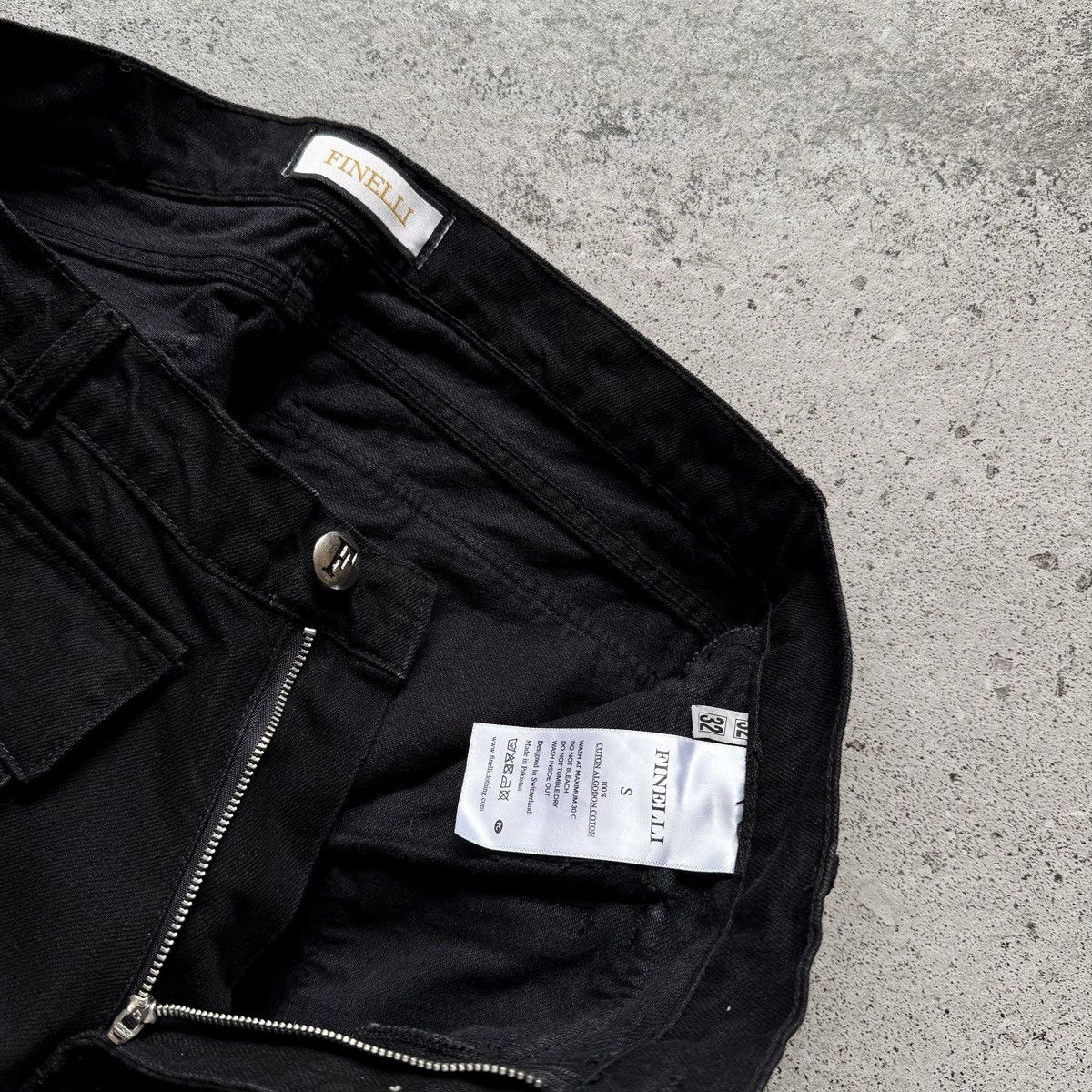 Other Finelli Mens Black Multi-Pocket Strap Utility Jeans RRP $160 Size US 32 / EU 48 - 12 Thumbnail