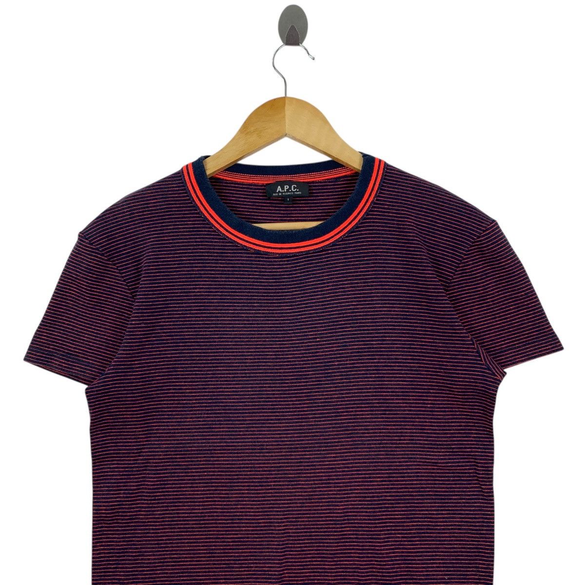 A.P.C. APC French Fashion Designer Casual Stripes Crewneck T-Shirt Size S / US 4 / IT 40 - 2 Thumbnail