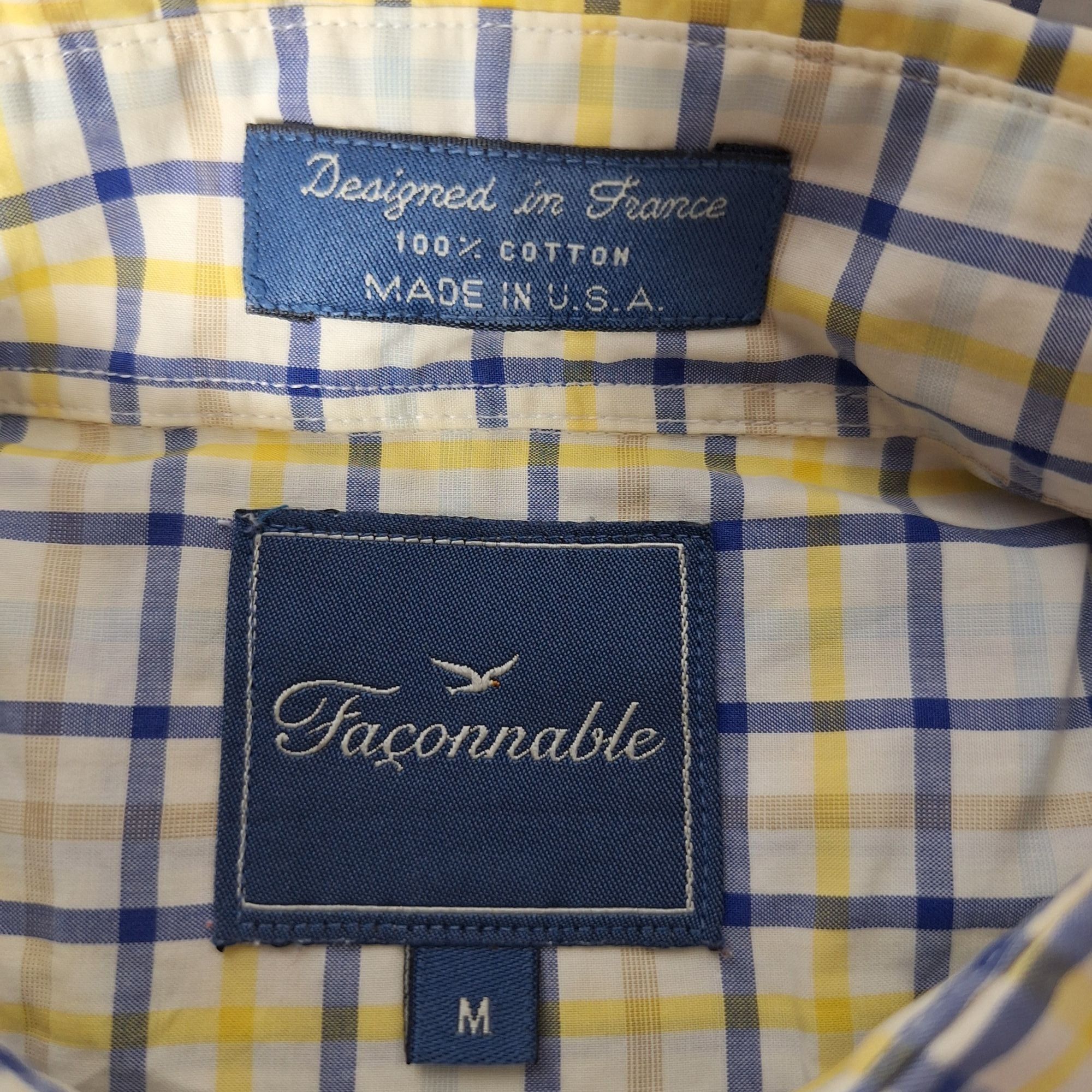 Faconnable Faconnable Coastal Preppy Plaid Shirt M Blue Yellow Cotton D Size US M / EU 48-50 / 2 - 4 Thumbnail