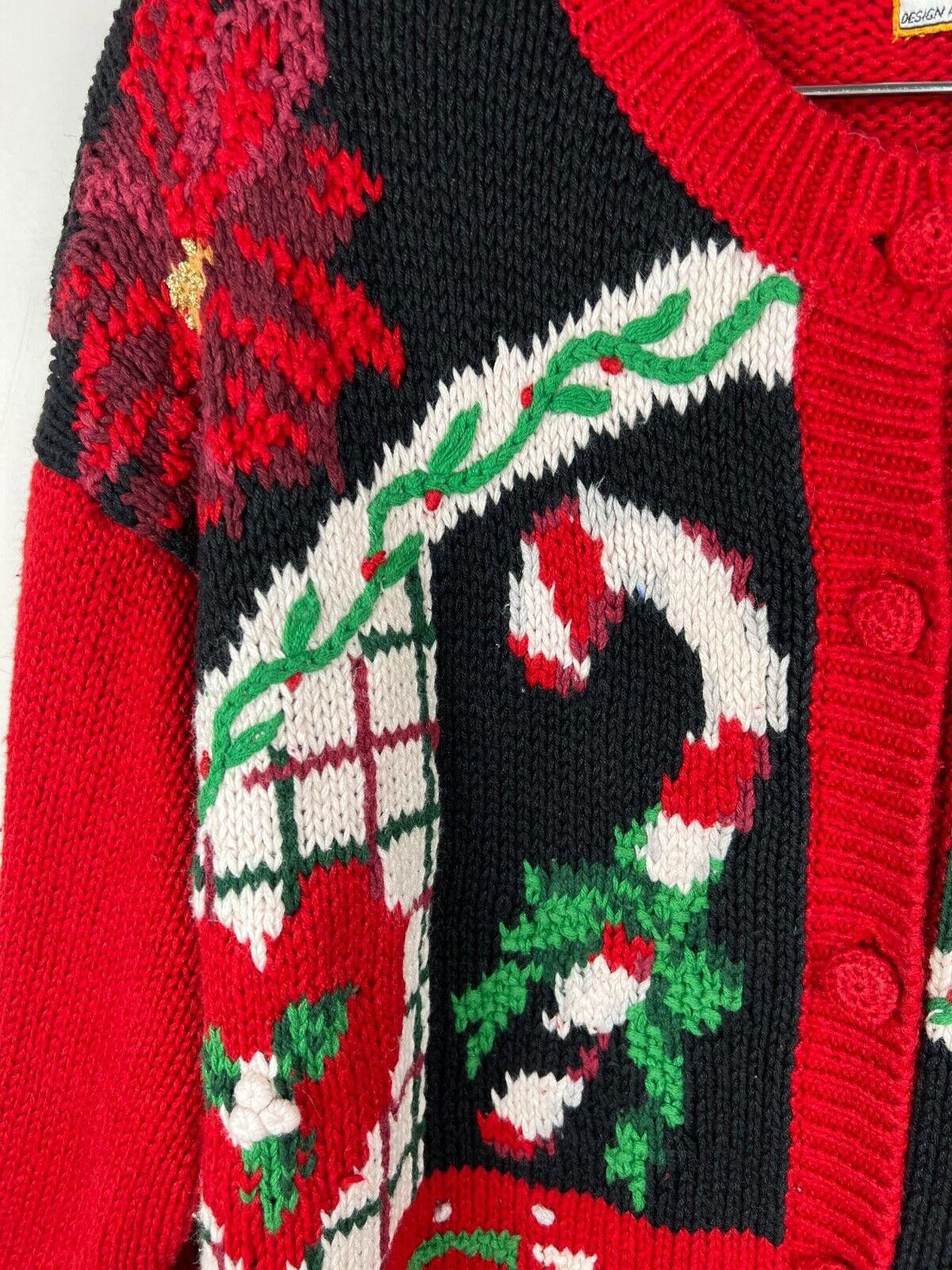 Designer Heirloom Collectibles Women's Red Cardigan Sweater S-M Size M / US 6-8 / IT 42-44 - 9 Thumbnail