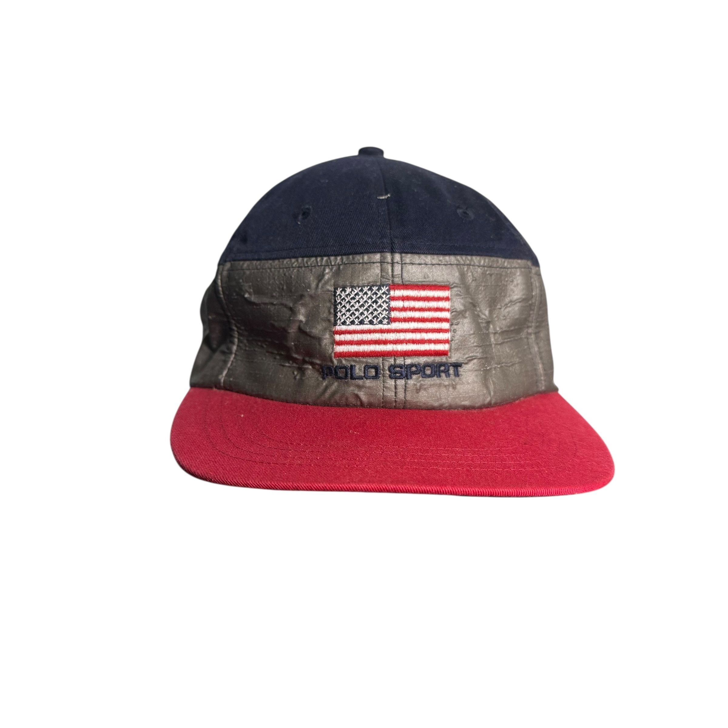 Ralph Lauren Sport 🔥RARE🔥Vintage Polo Sport Ralph Lauren USA Flag Cap Size ONE SIZE - 2 Thumbnail