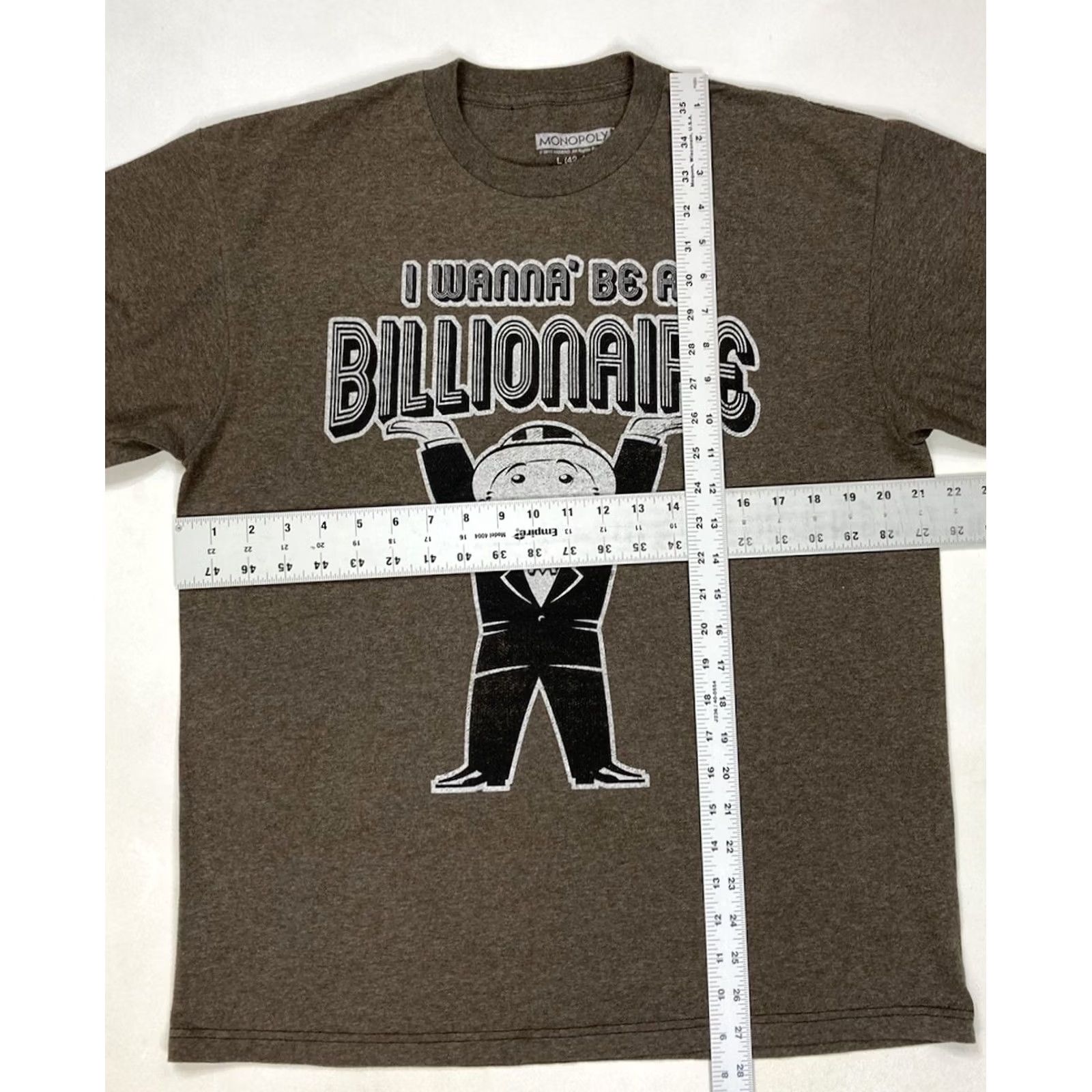 Vintage MONOPOLY I Wanna Be A Billionaire Graphic T-shirt Men Large Brown Short Sleeve Size US L / EU 52-54 / 3 - 5 Thumbnail