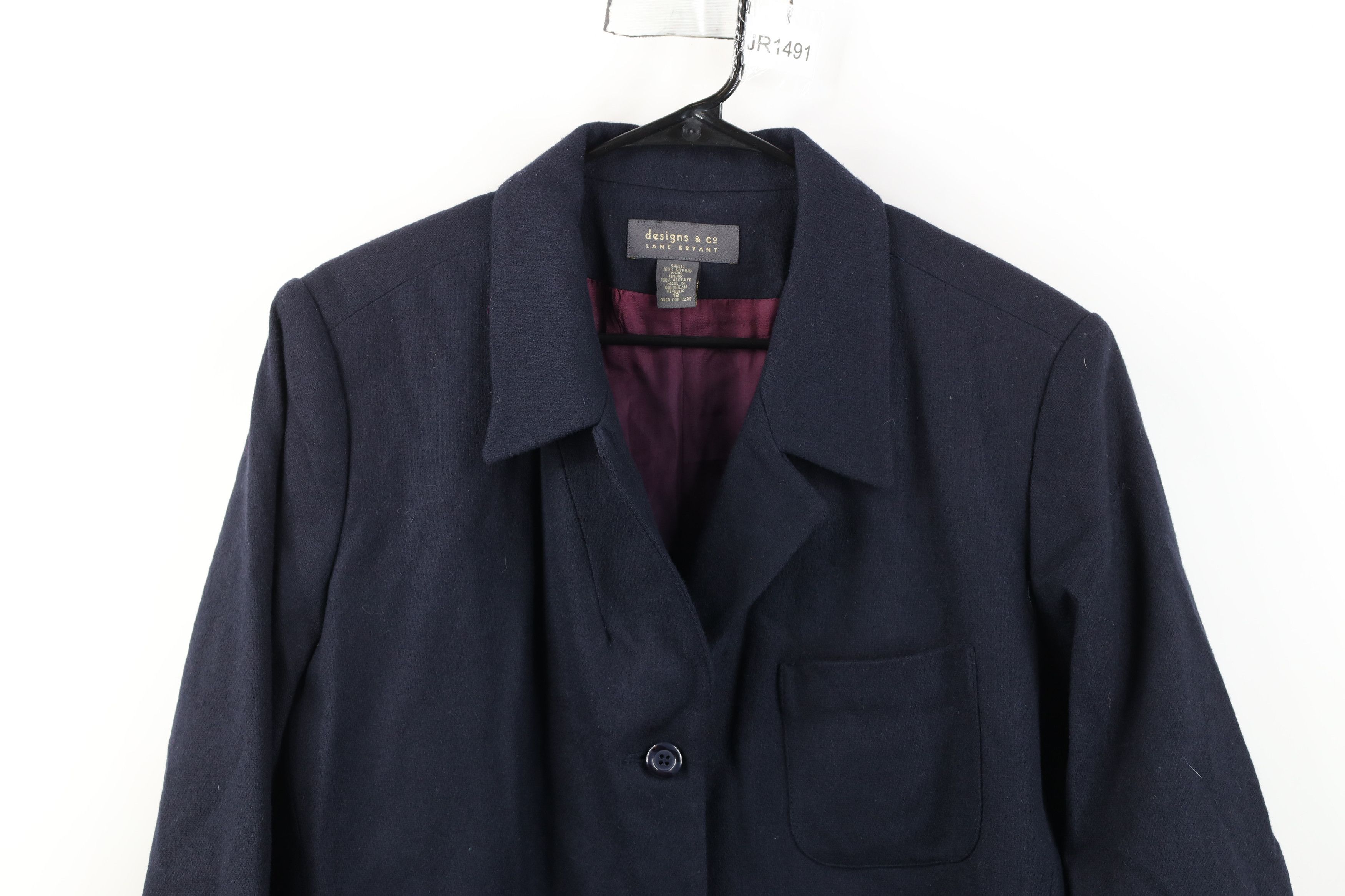 Vintage Vintage 90s Lane Bryant Button Collared Jacket Navy Blue Size XXL / US 16-18 / IT 52-54 - 2 Thumbnail