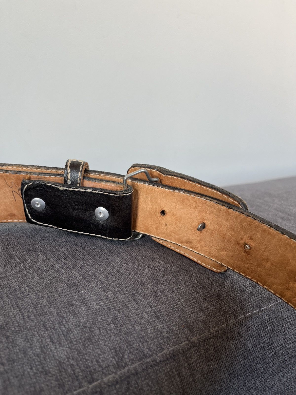Cowboy Equipment Vintage Handcrafted Leather Belt Cowboy Western Biker Style Size ONE SIZE - 7 Thumbnail