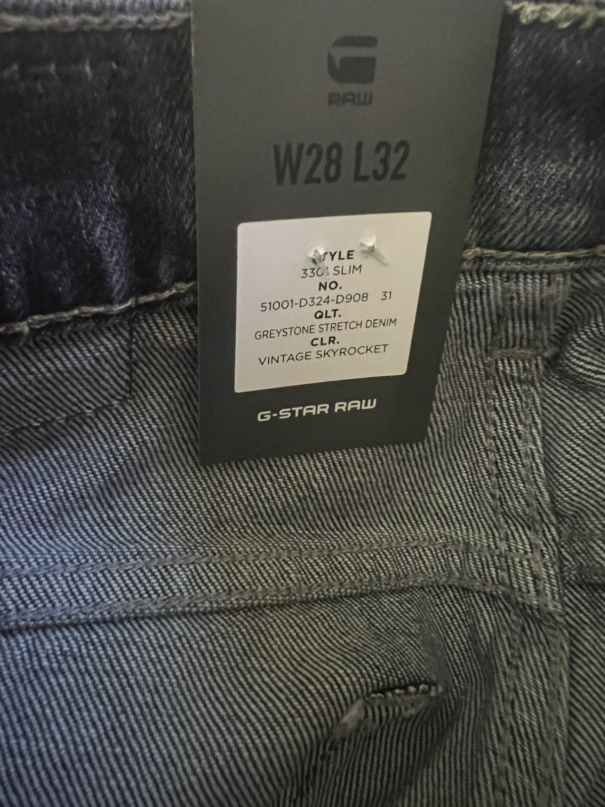 G-Star G-Star Raw Mens 3301 Slim Jeans Denim $170 Gray Size 28/32 Size US 28 / EU 44 - 7 Thumbnail
