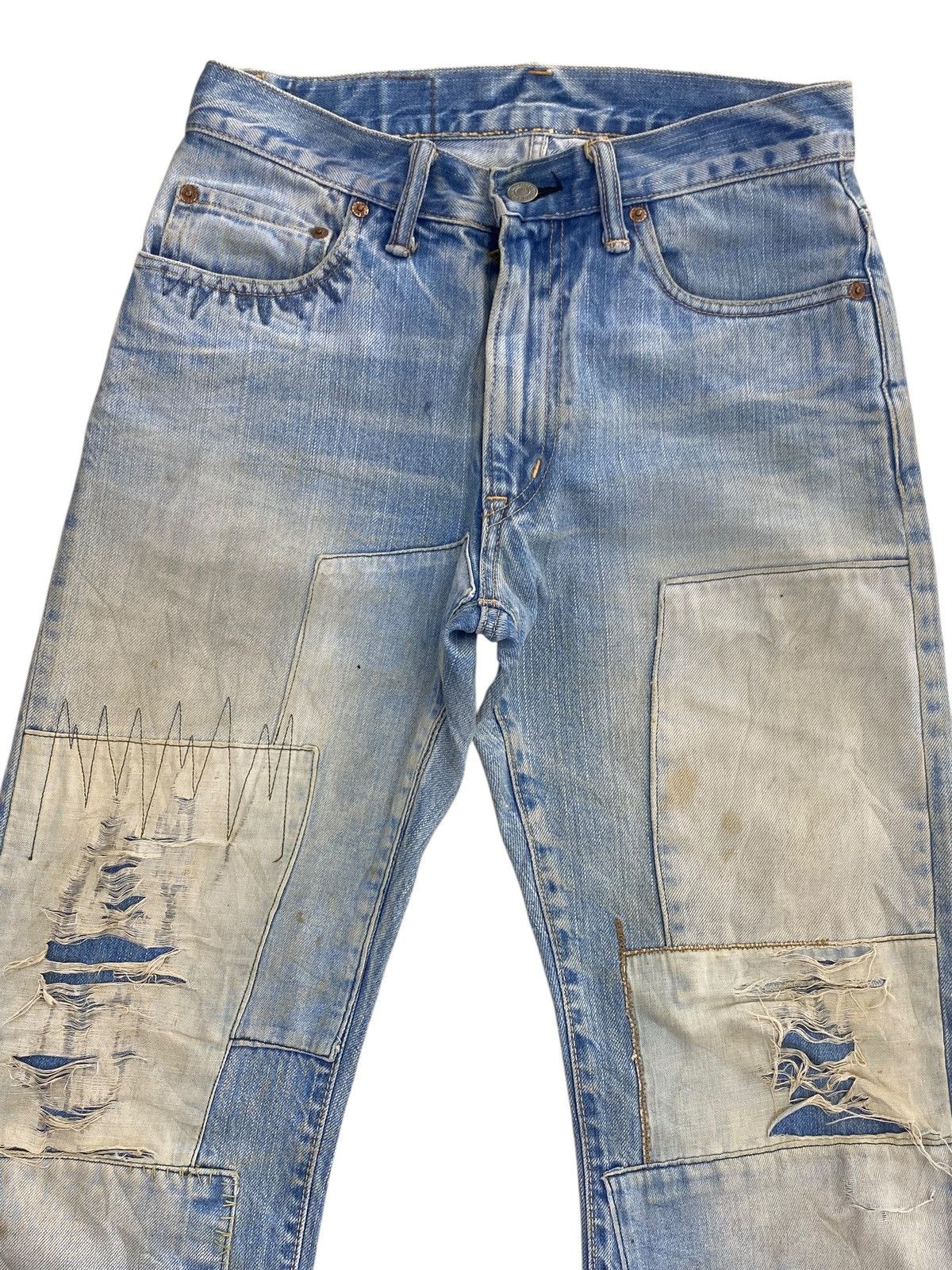 Japanese Brand Iron Market Brand Mud Wash Style Patch Jeans Size US 29 - 2 Thumbnail
