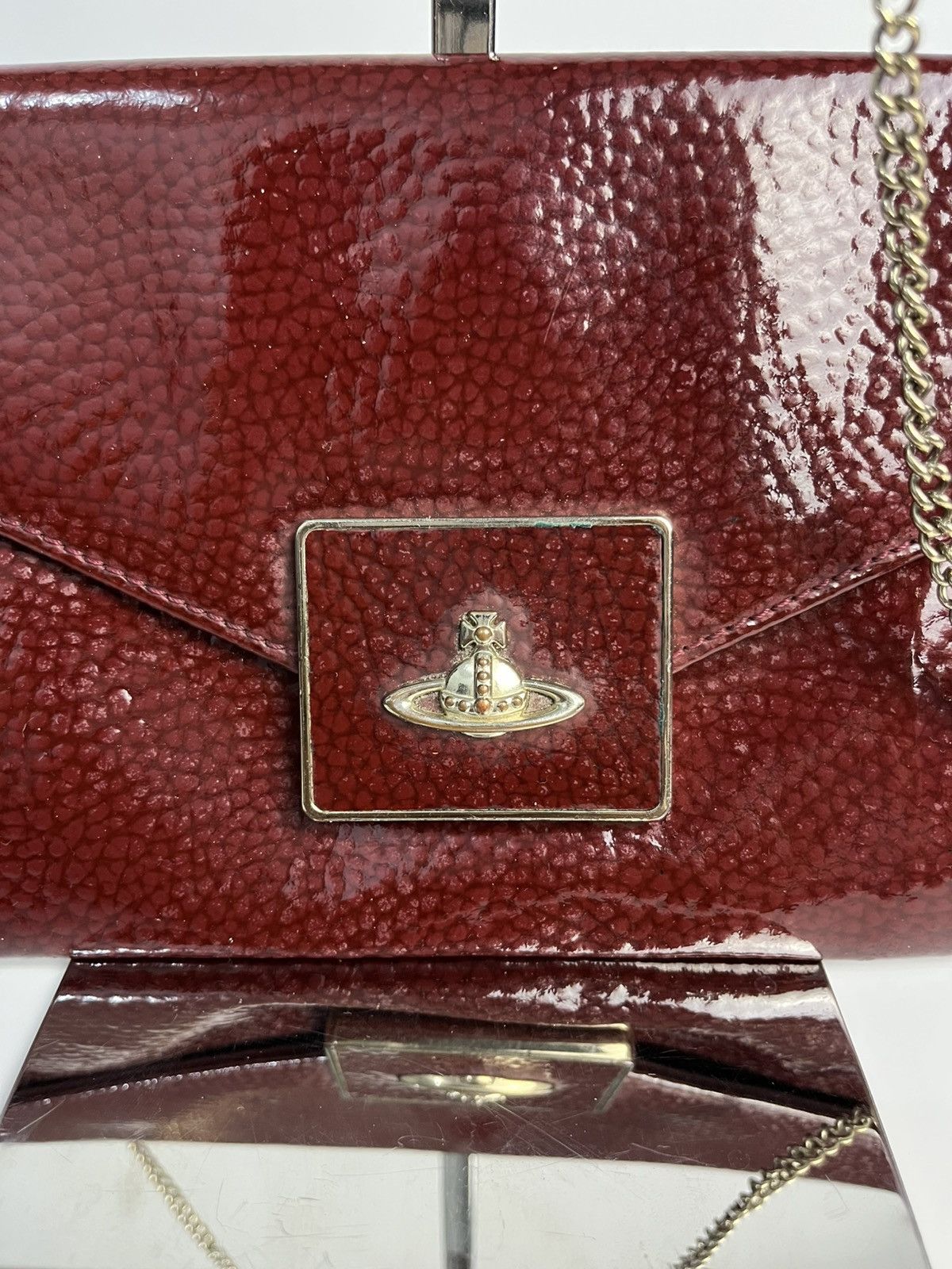 Vivienne Westwood Vivienne Westwood Oxblood Patent Leather Chain Envelope Bag Size ONE SIZE - 5 Thumbnail