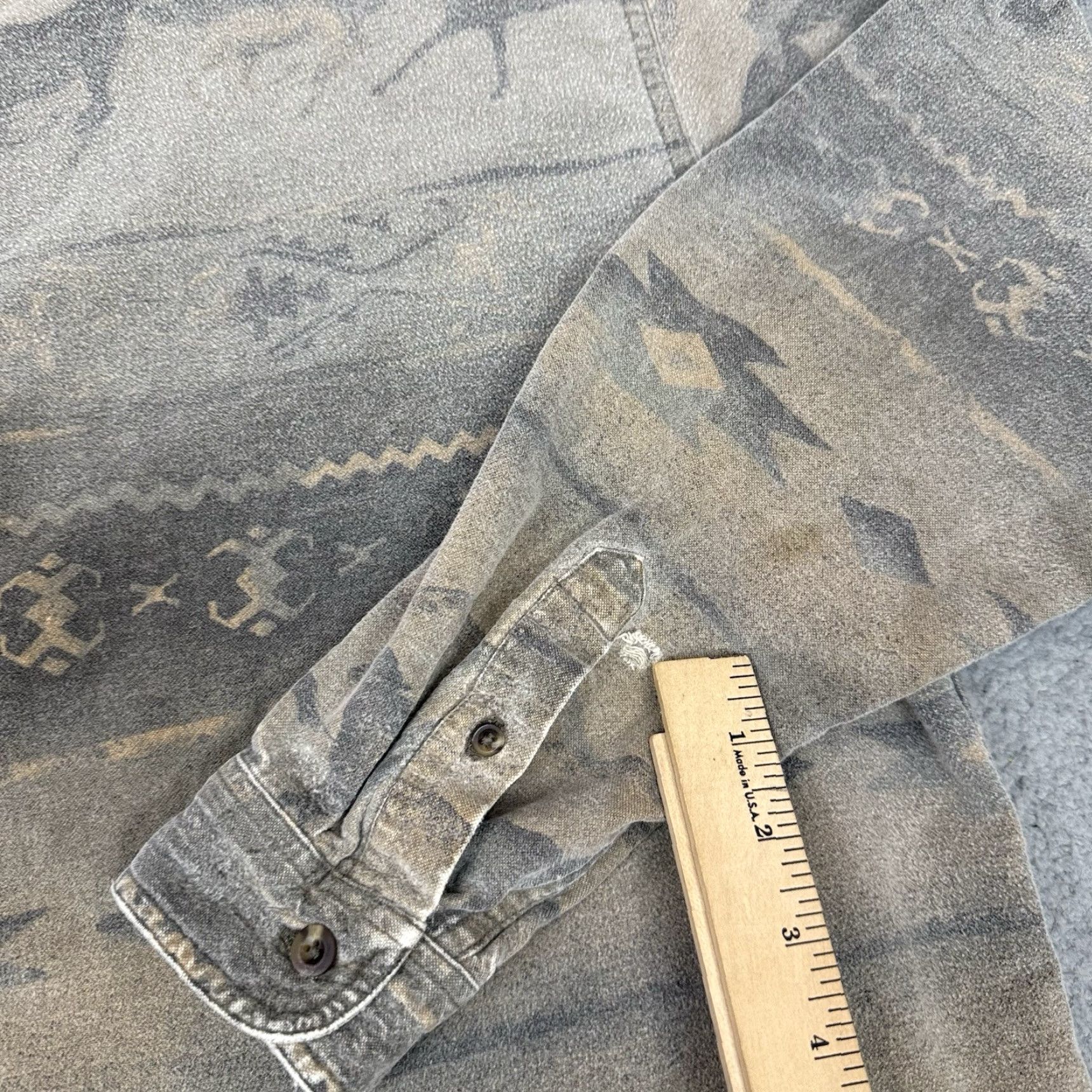 Vintage Cabela's Shirt Women 2XL Gray Aztec Chamois Deerskin Button Collared Long Sleeve Casual Shirt Womens Size XXL / US 16-18 / IT 52-54 - 7 Thumbnail